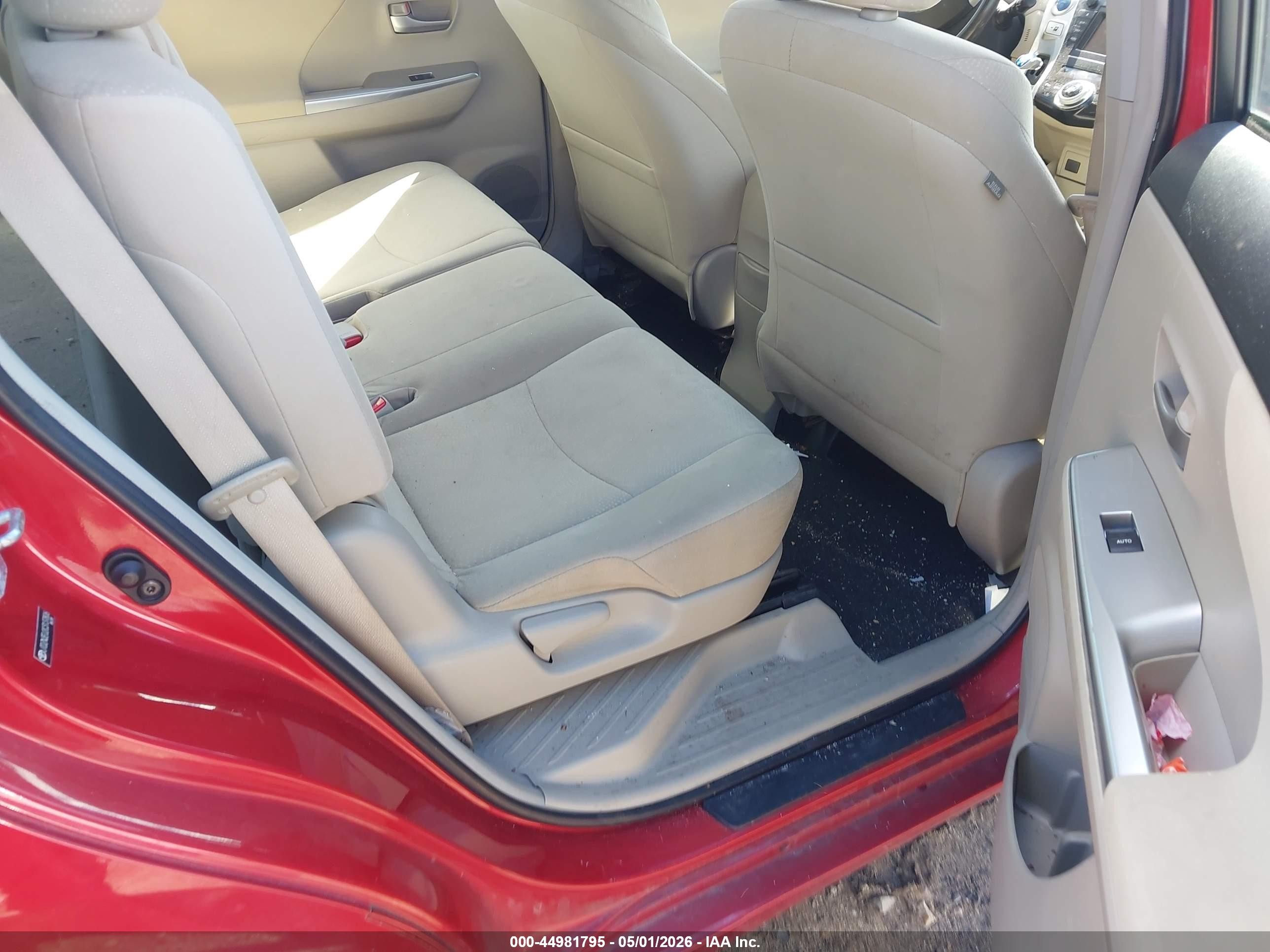 2012 Toyota Prius V Five/three/two Red vin: JTDZN3EU2C3137806
