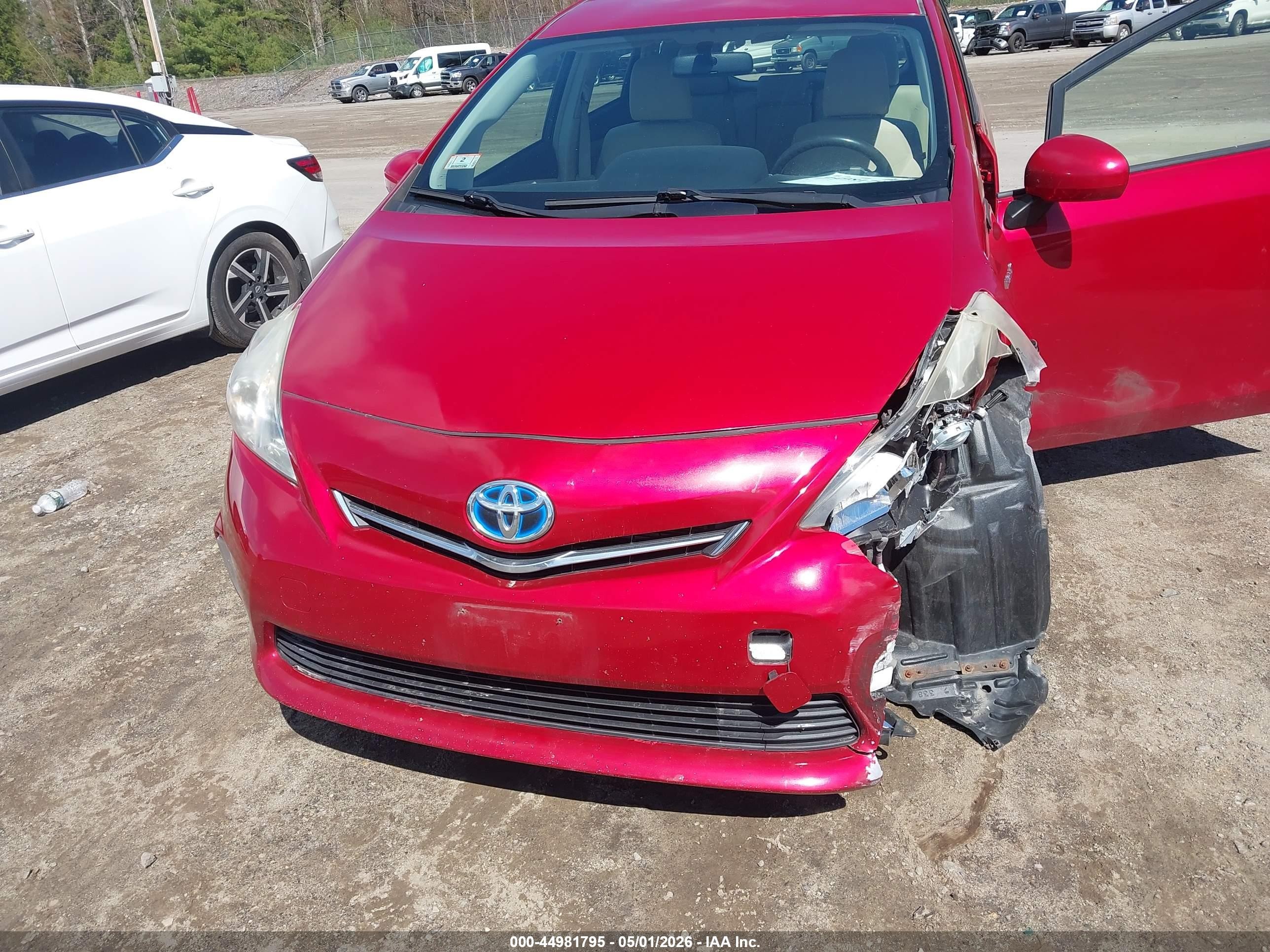 2012 Toyota Prius V Five/three/two Red vin: JTDZN3EU2C3137806