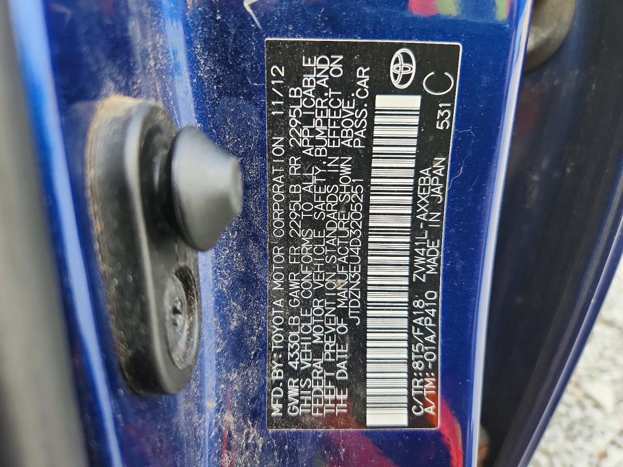 2013 Toyota Prius V Three Blue vin: JTDZN3EU4D3205251