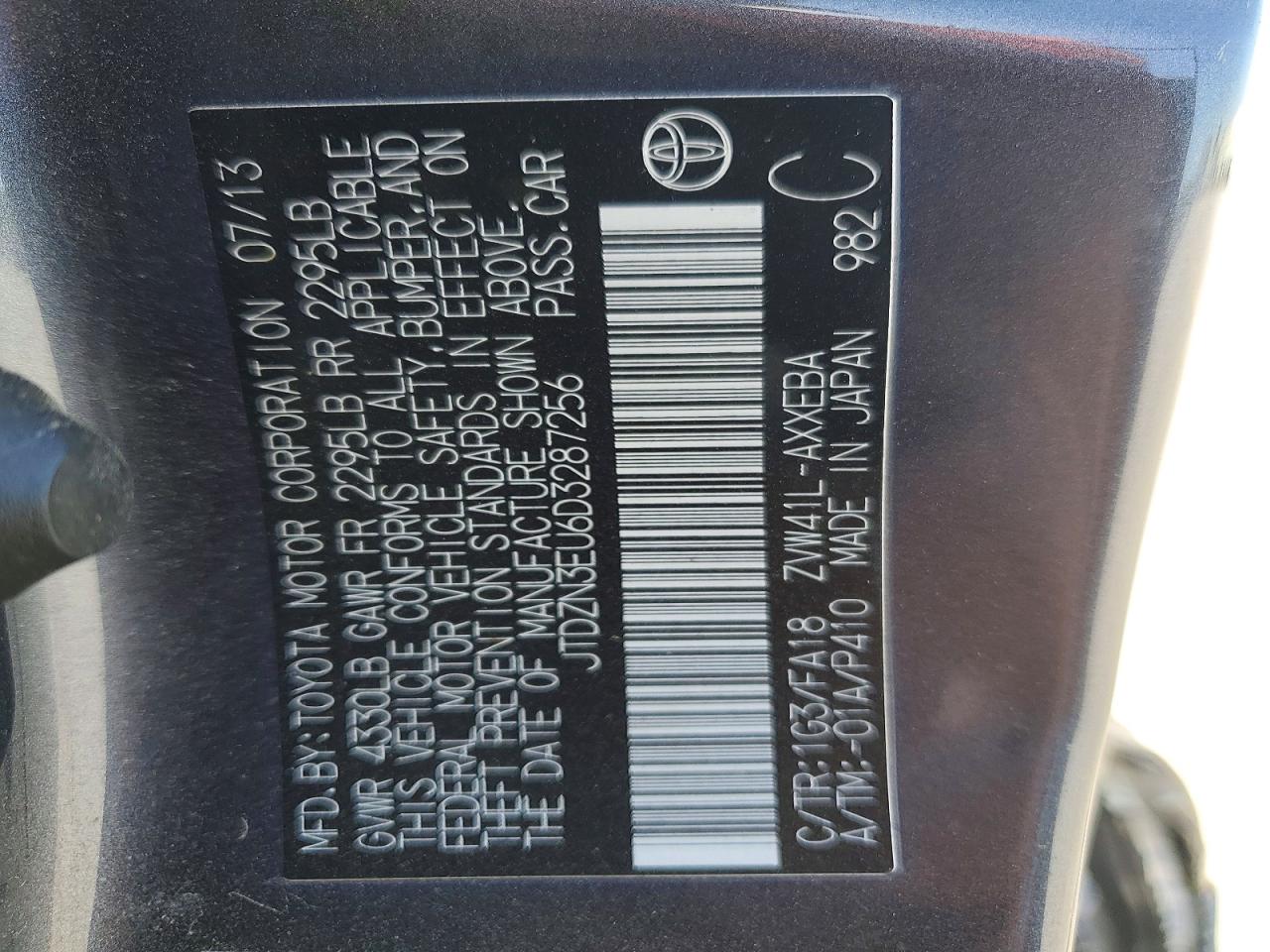 2013 Toyota Prius V Three Gray vin: JTDZN3EU6D3287256