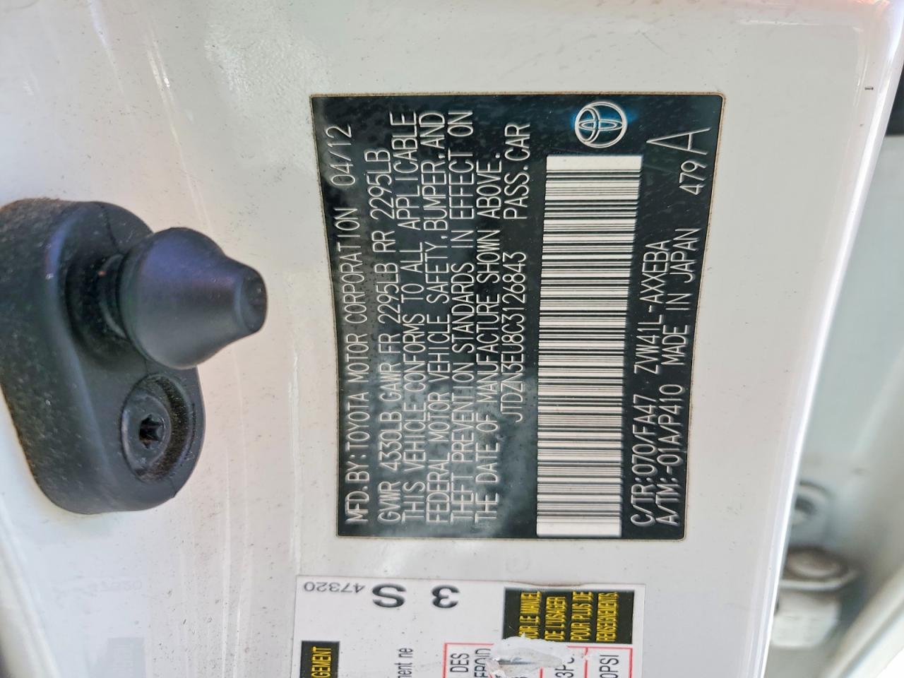 2012 Toyota Prius V Three White vin: JTDZN3EU8C3126843