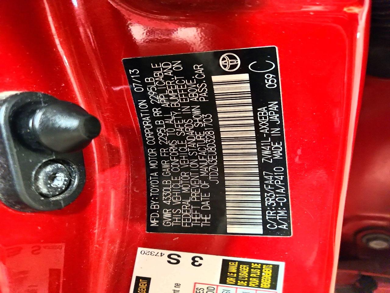 2013 Toyota Prius V Three Red vin: JTDZN3EU8D3281703