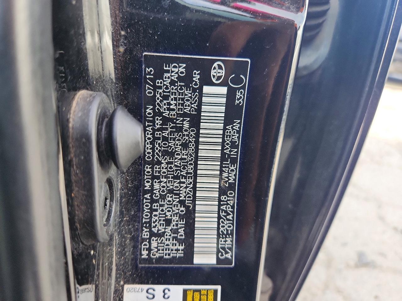 2013 Toyota Prius V Two Black vin: JTDZN3EU8D3288490