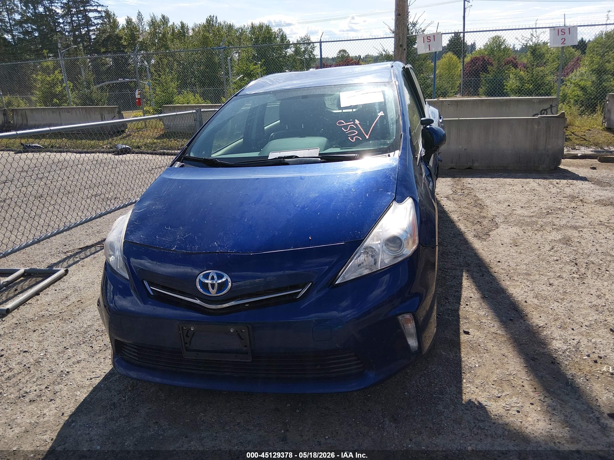 2012 Toyota Prius V Two Blue vin: JTDZN3EU9C3069035