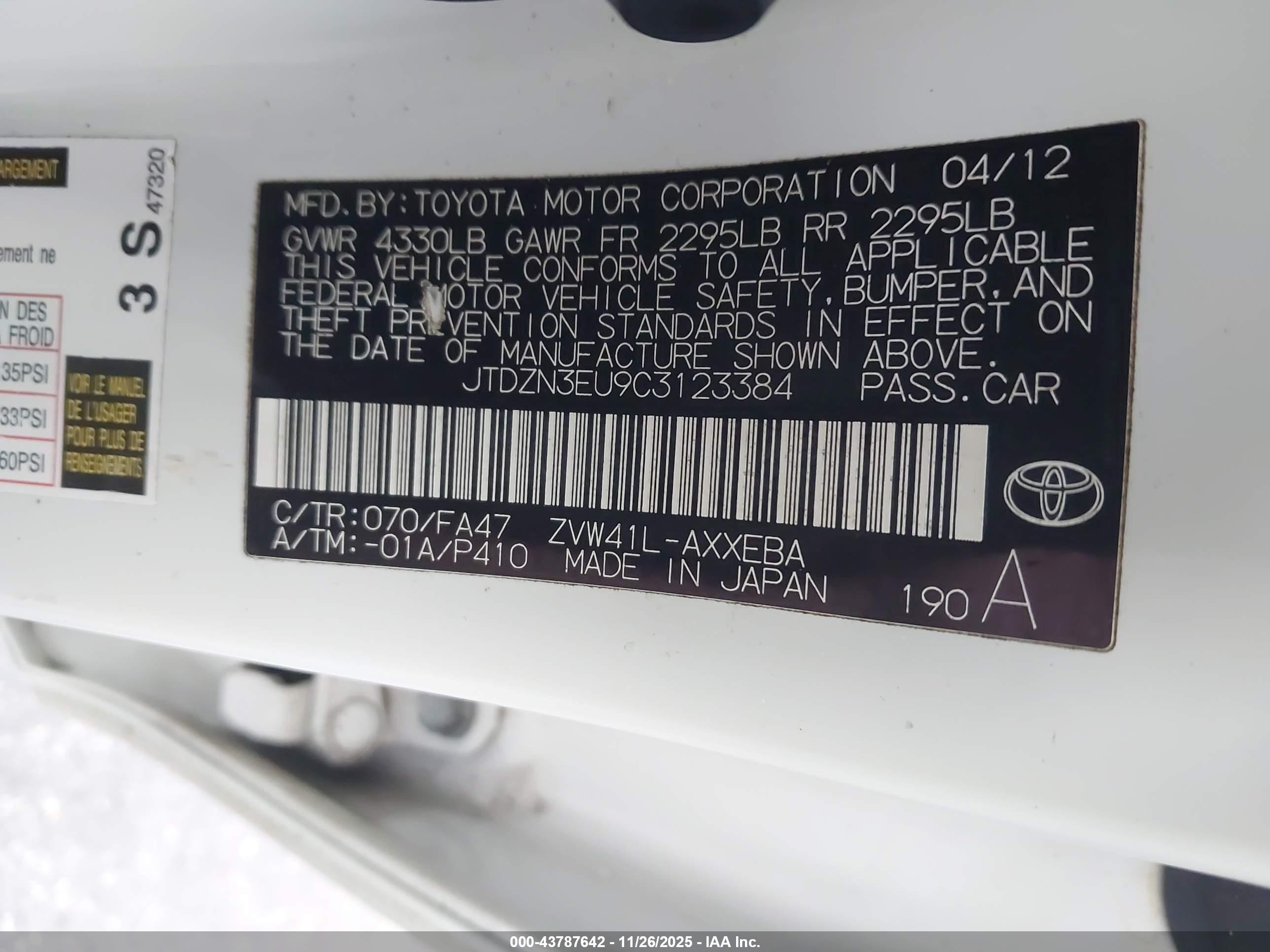 2012 Toyota Prius V Three White vin: JTDZN3EU9C3123384
