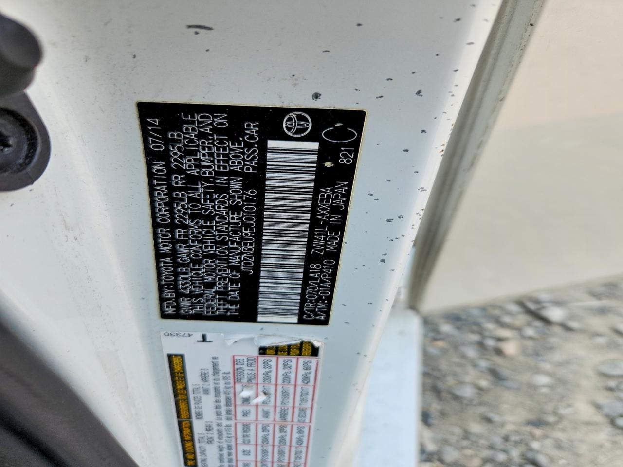 2014 Toyota Prius V Five White vin: JTDZN3EU9EJ010176