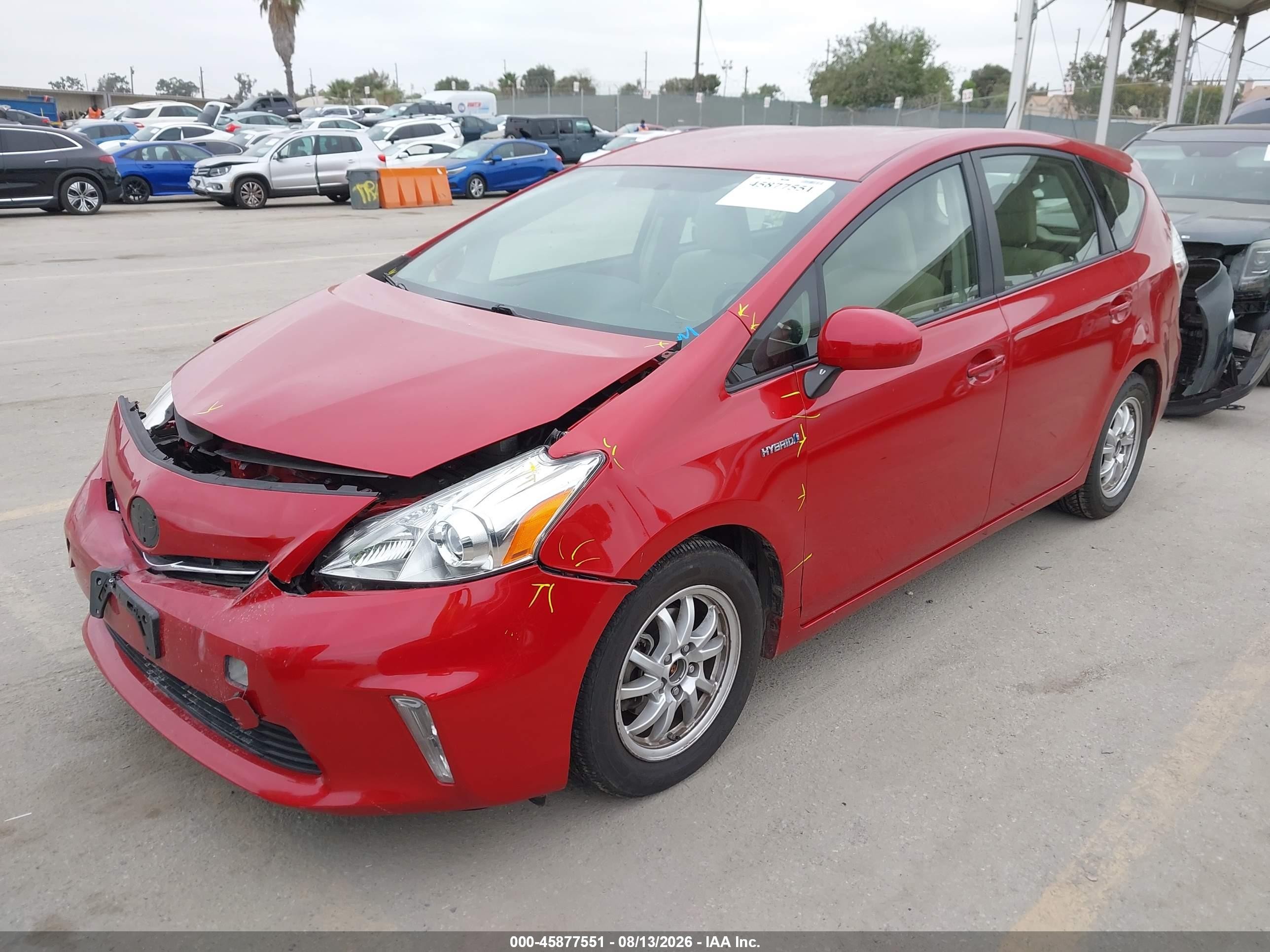 2013 Toyota Prius V Three Red vin: JTDZN3EUXD3194207