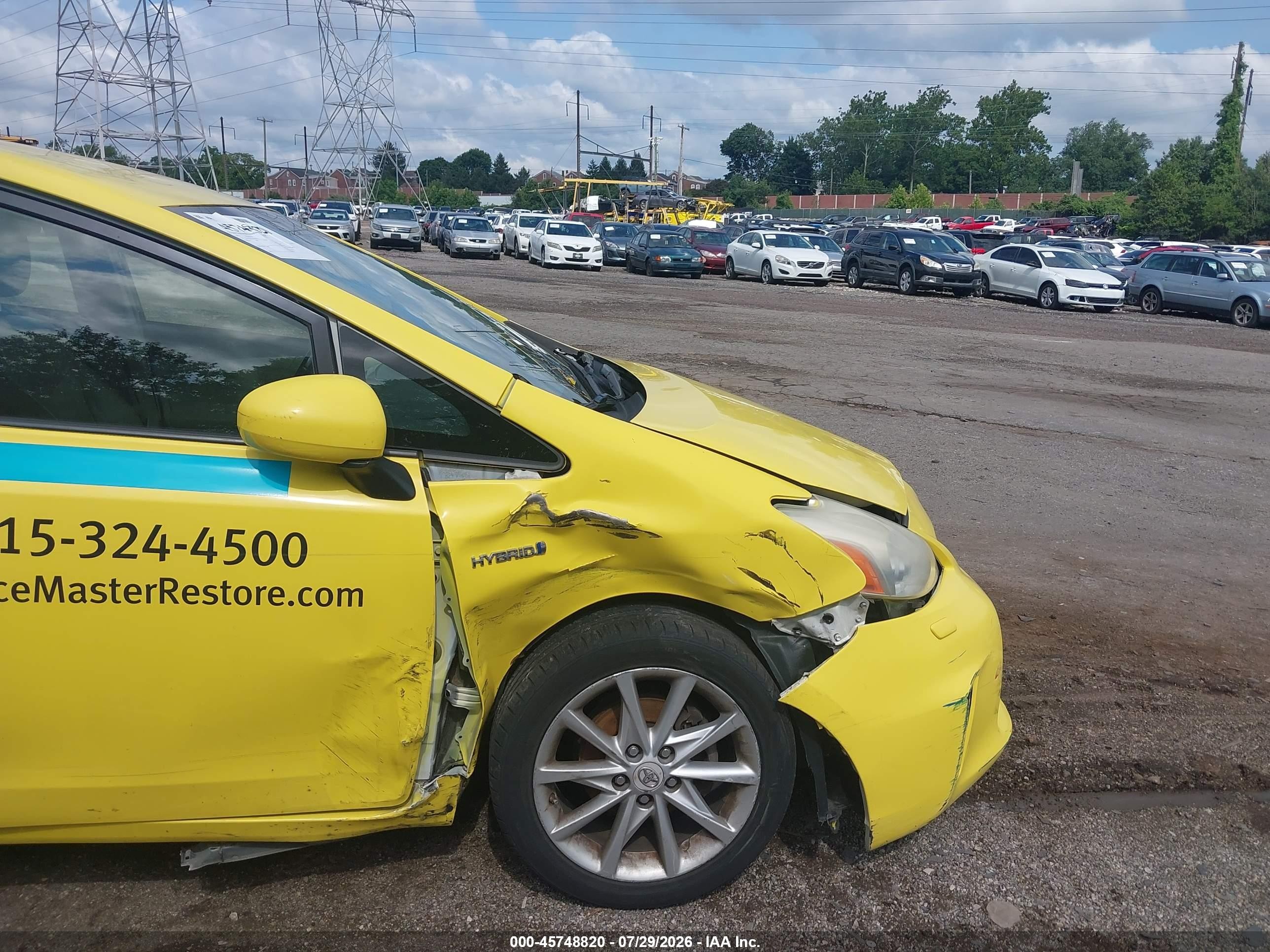 2013 Toyota Prius V Five Yellow vin: JTDZN3EUXD3199360