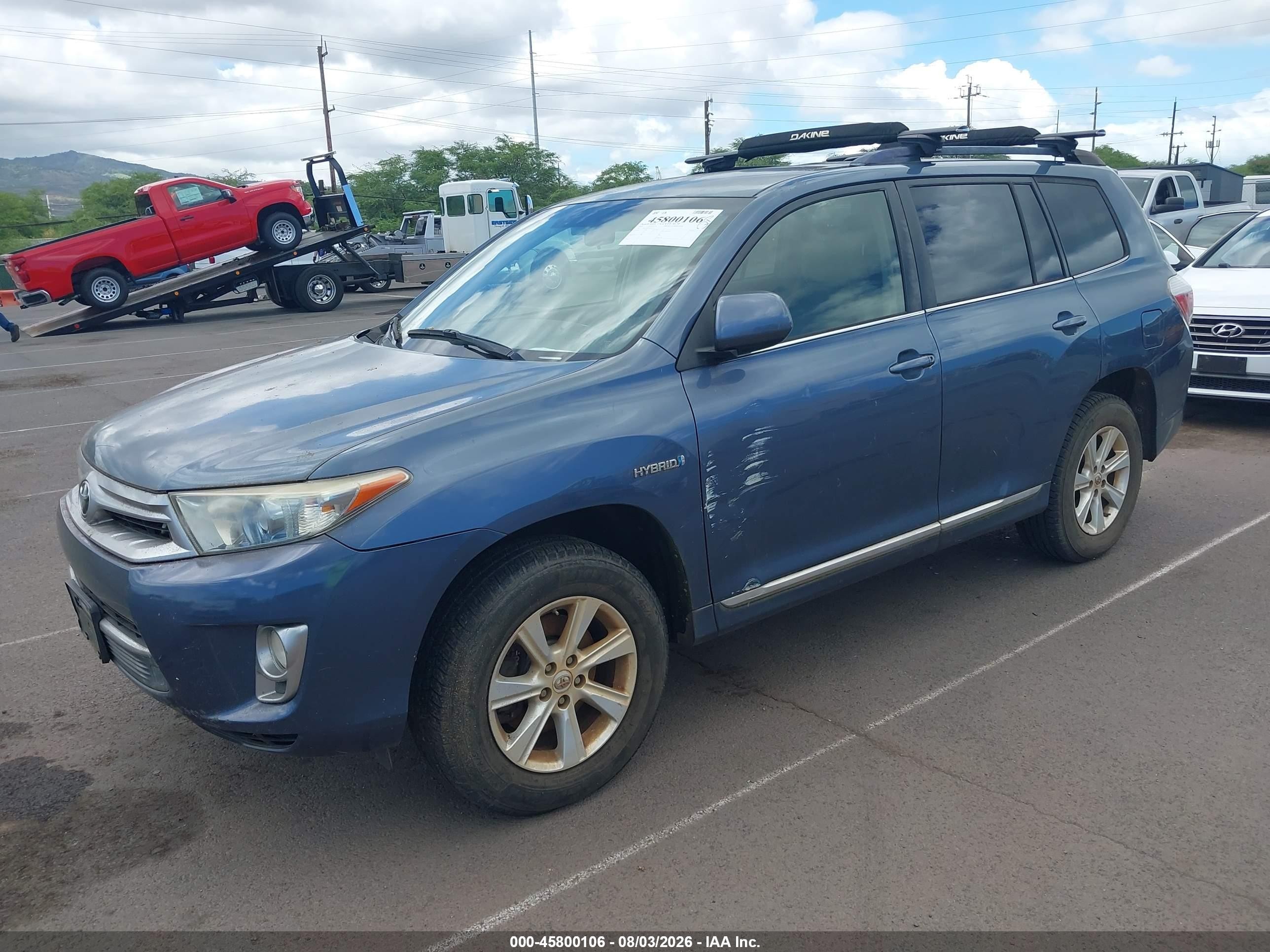 2013 Toyota Highlander Hybrid Base V6 Blue vin: JTEBC3EH0D2013207