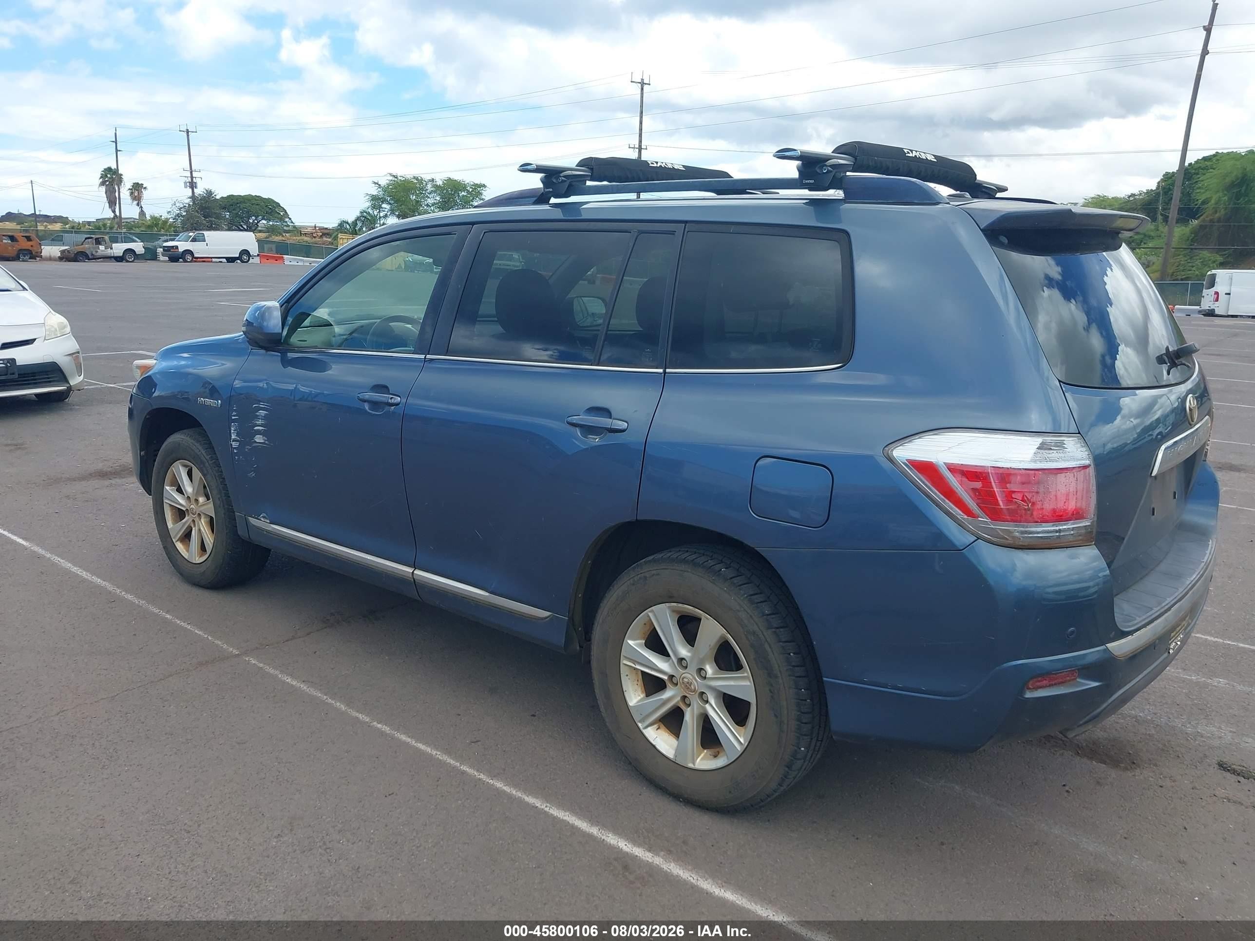 2013 Toyota Highlander Hybrid Base V6 Blue vin: JTEBC3EH0D2013207