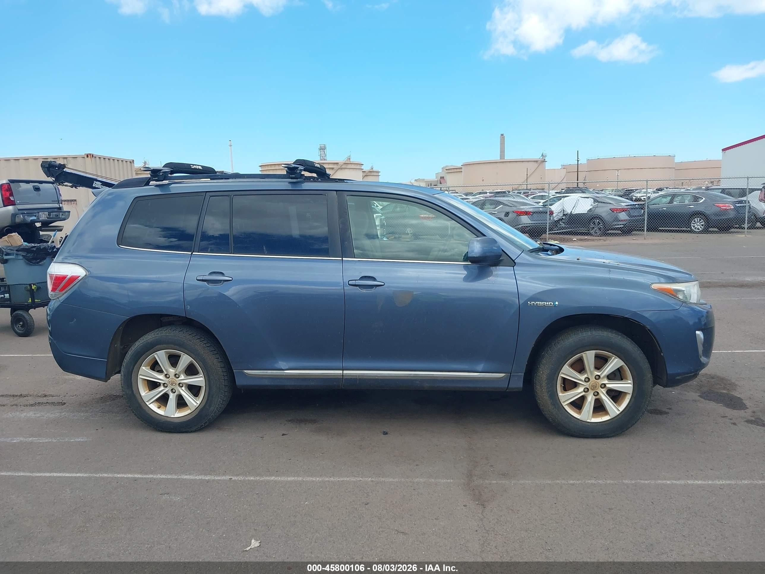 2013 Toyota Highlander Hybrid Base V6 Blue vin: JTEBC3EH0D2013207