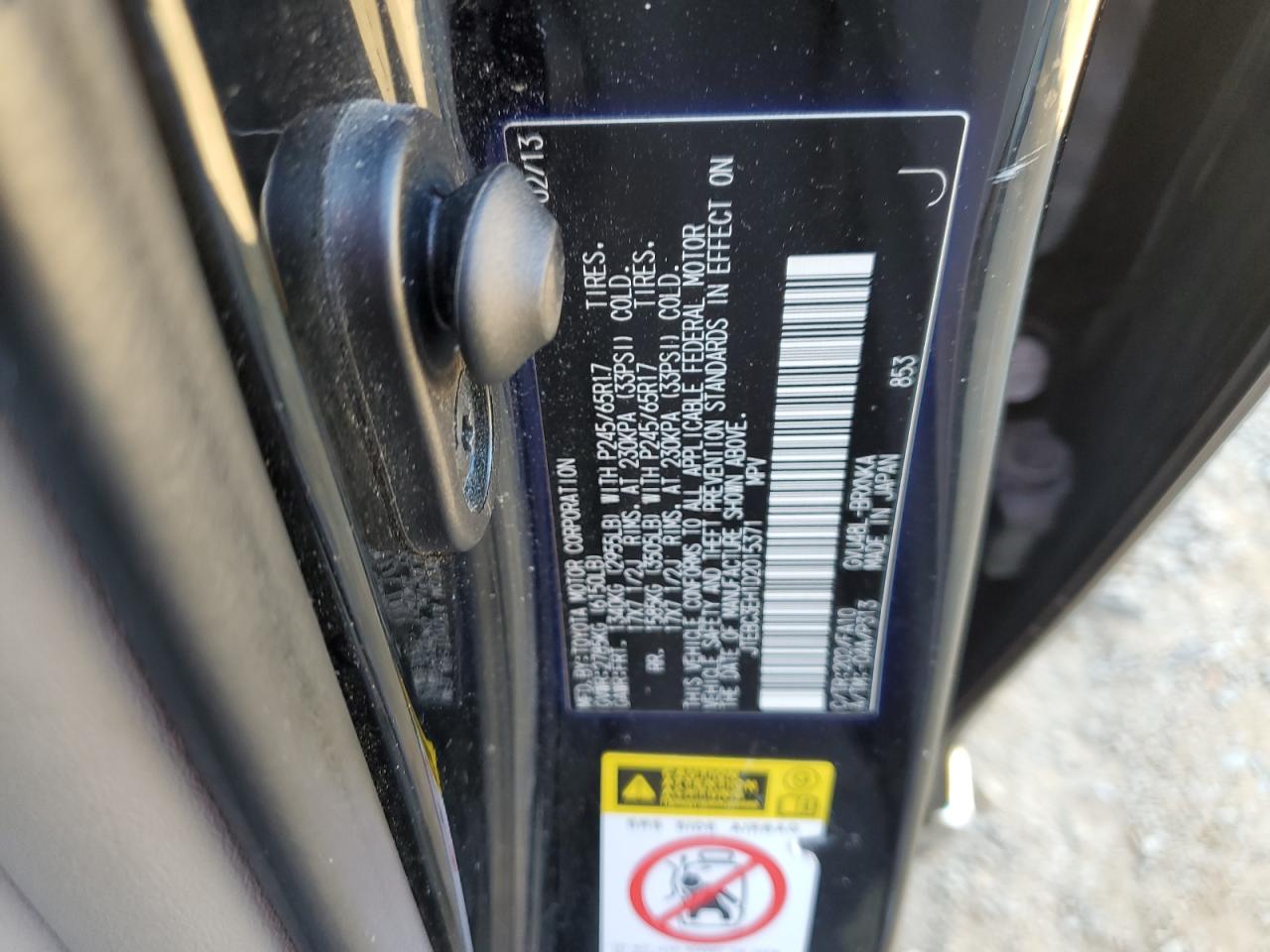 2013 Toyota Highlander Hybrid Black vin: JTEBC3EH1D2015371