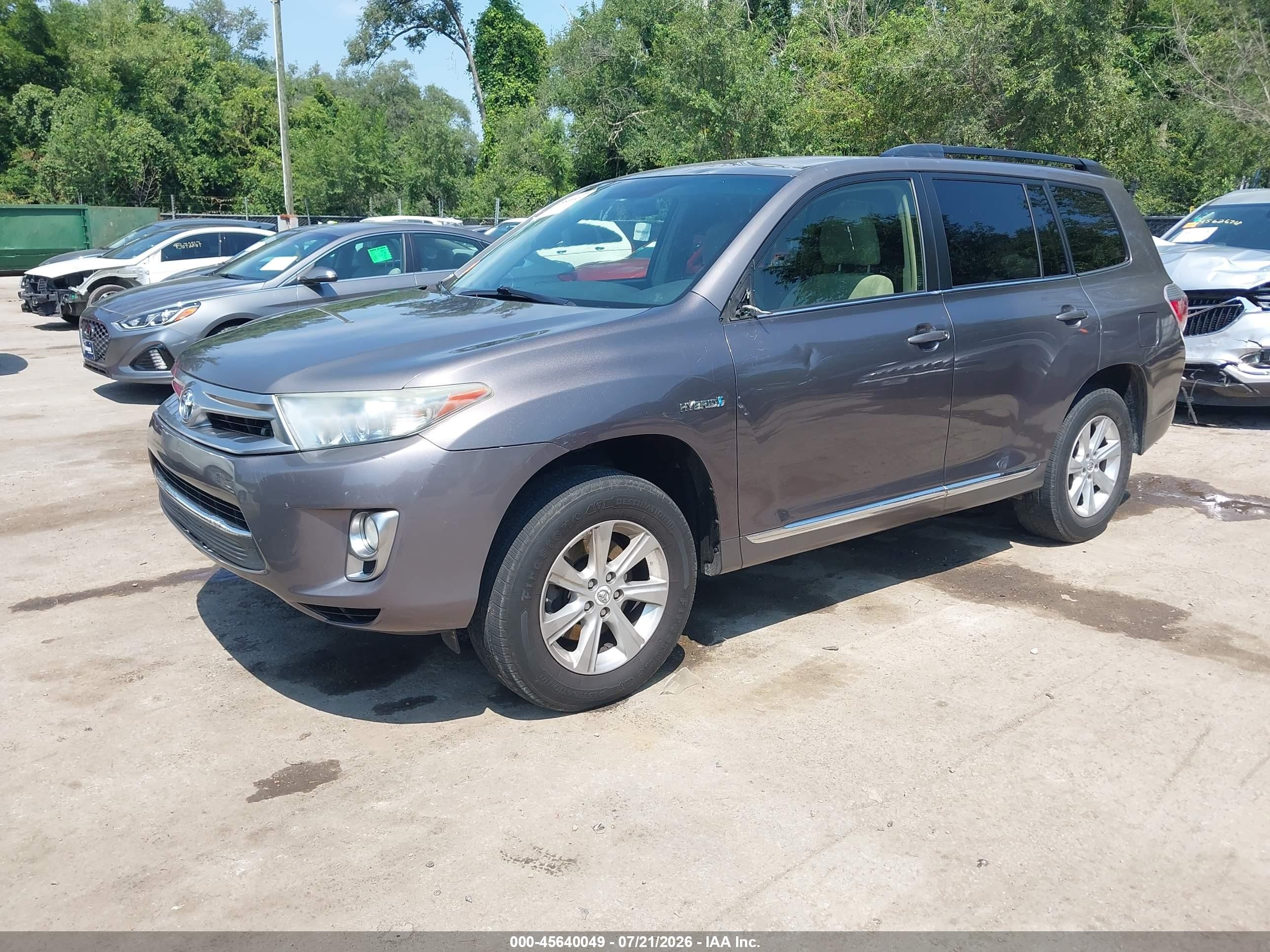 2012 Toyota Highlander Hybrid Base V6 Gray vin: JTEBC3EH2C2009626