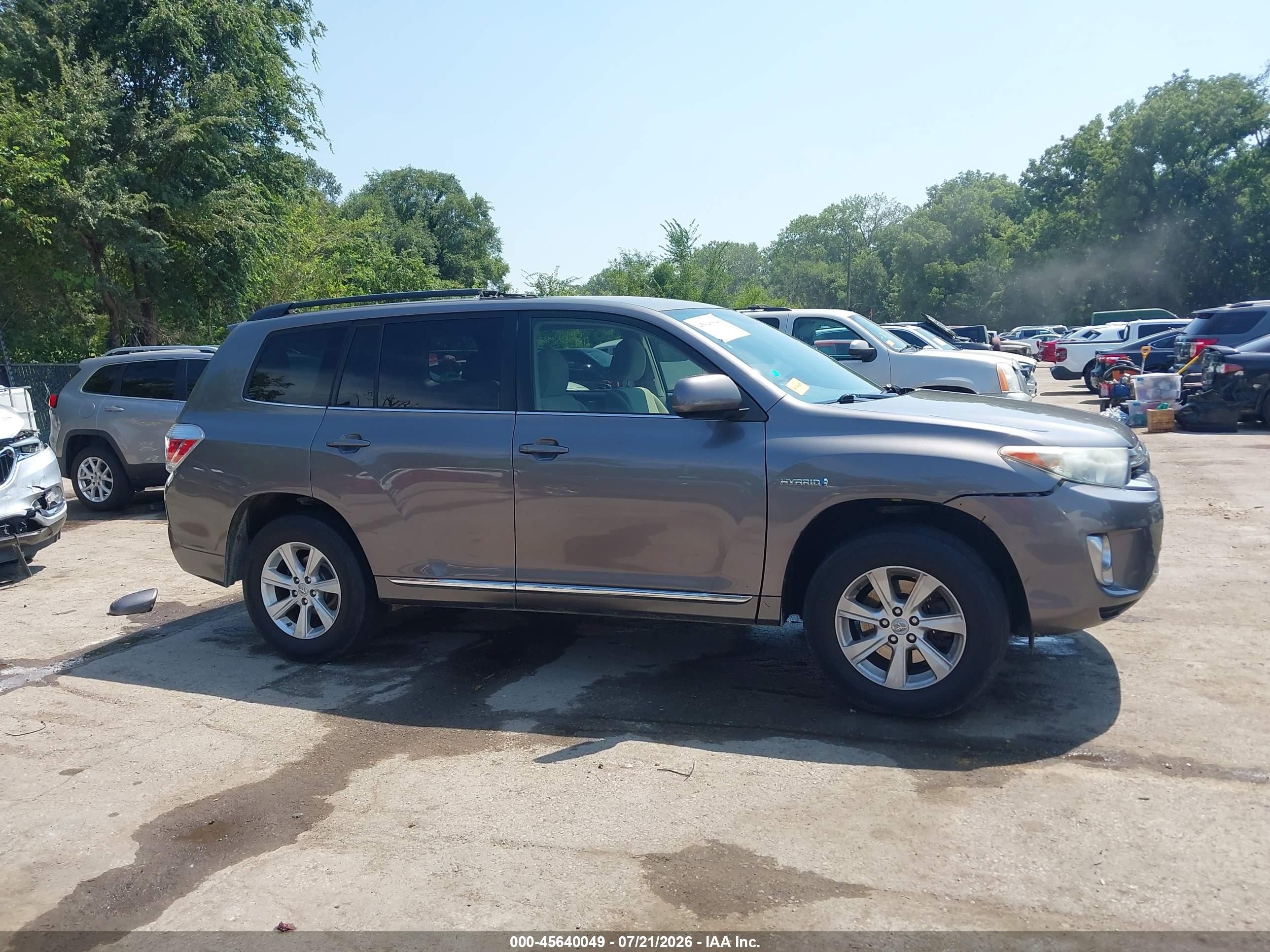 2012 Toyota Highlander Hybrid Base V6 Gray vin: JTEBC3EH2C2009626