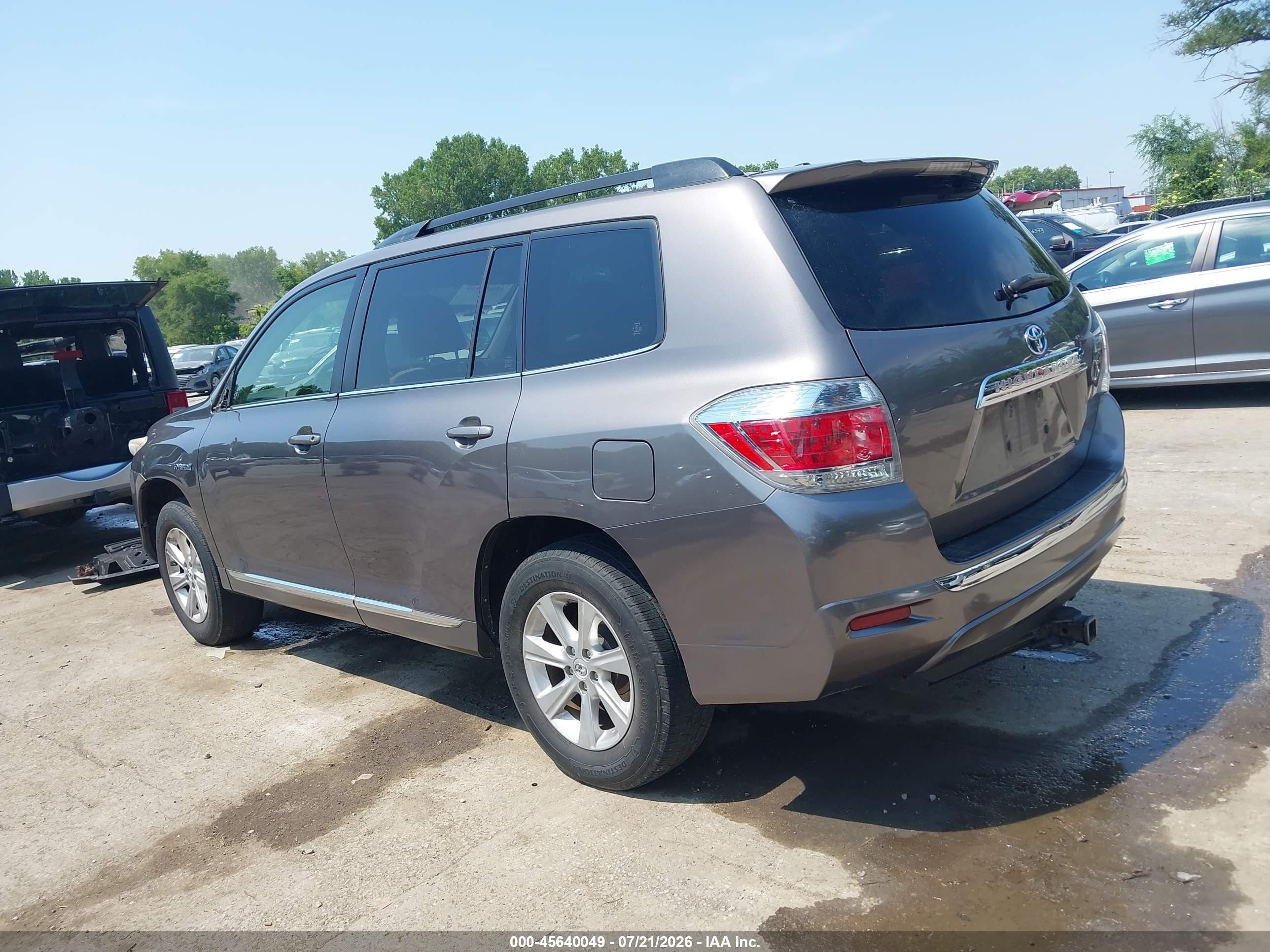 2012 Toyota Highlander Hybrid Base V6 Gray vin: JTEBC3EH2C2009626