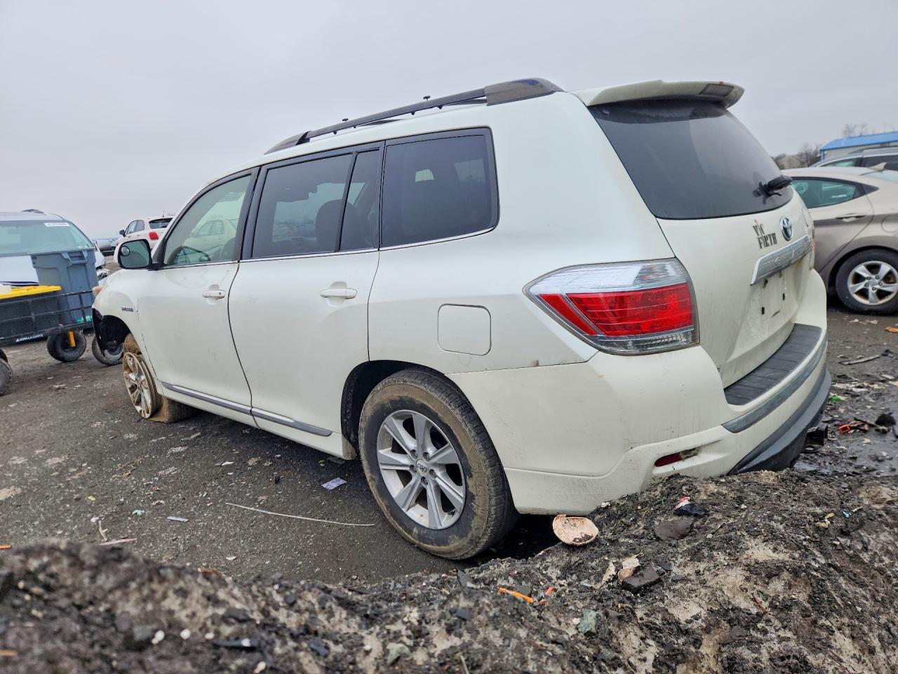2013 Toyota Highlander Hybrid Base White vin: JTEBC3EH4D2012870