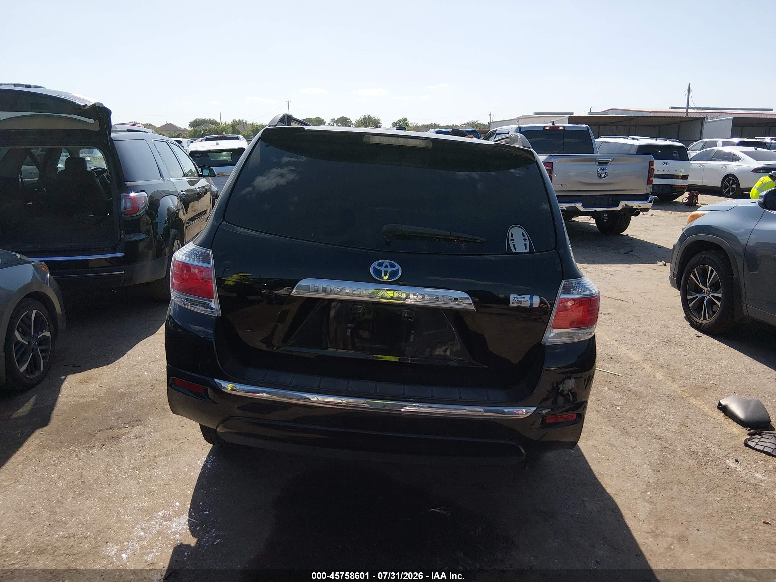 2012 Toyota Highlander Hybrid Base V6 Black vin: JTEBC3EH5C2010415