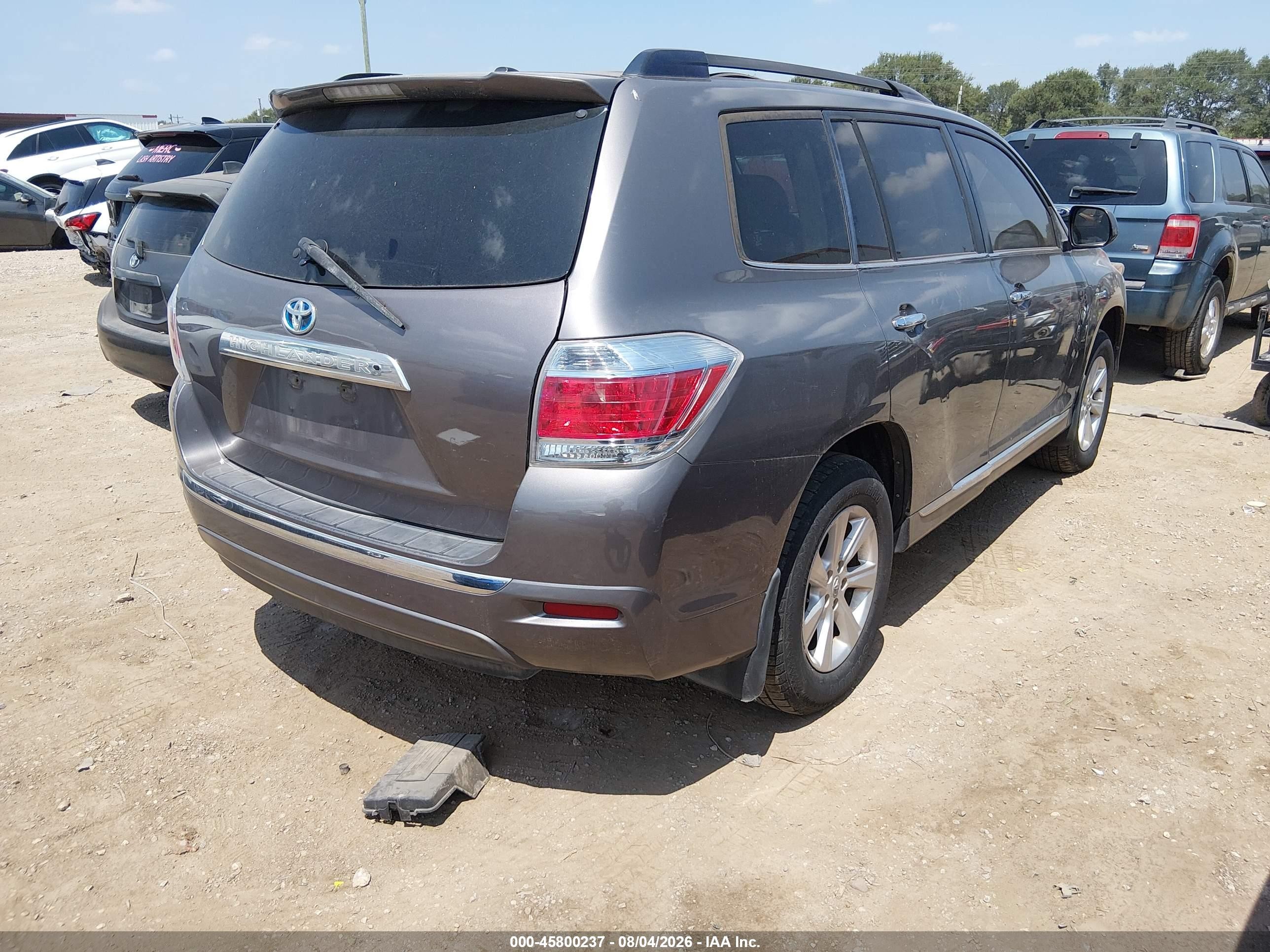 2013 Toyota Highlander Hybrid Base V6 Gray vin: JTEBC3EH5D2011260