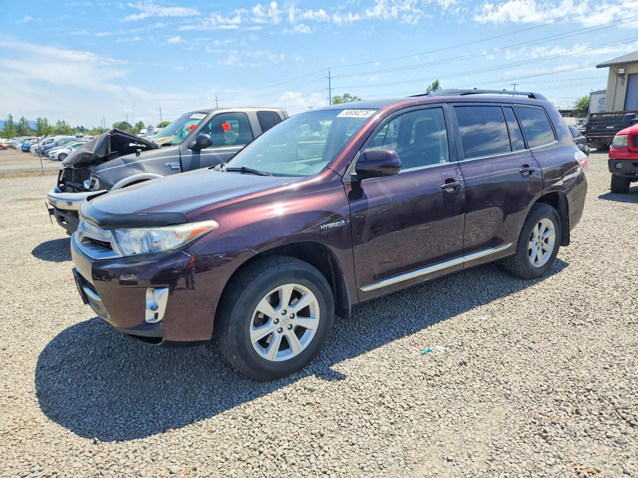 2013 Toyota Highlander Hybrid Purple vin: JTEBC3EH6D2017780