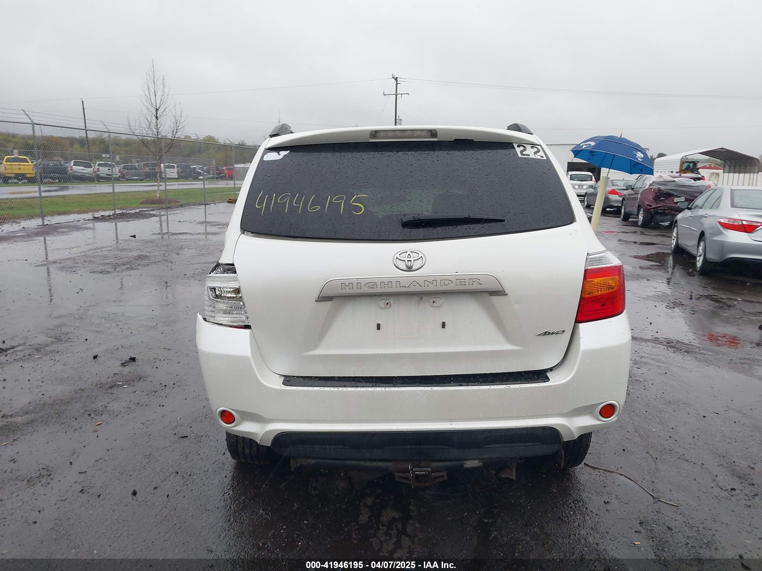 2010 Toyota Highlander Base V6 White vin: JTEBK3EH2A2154469