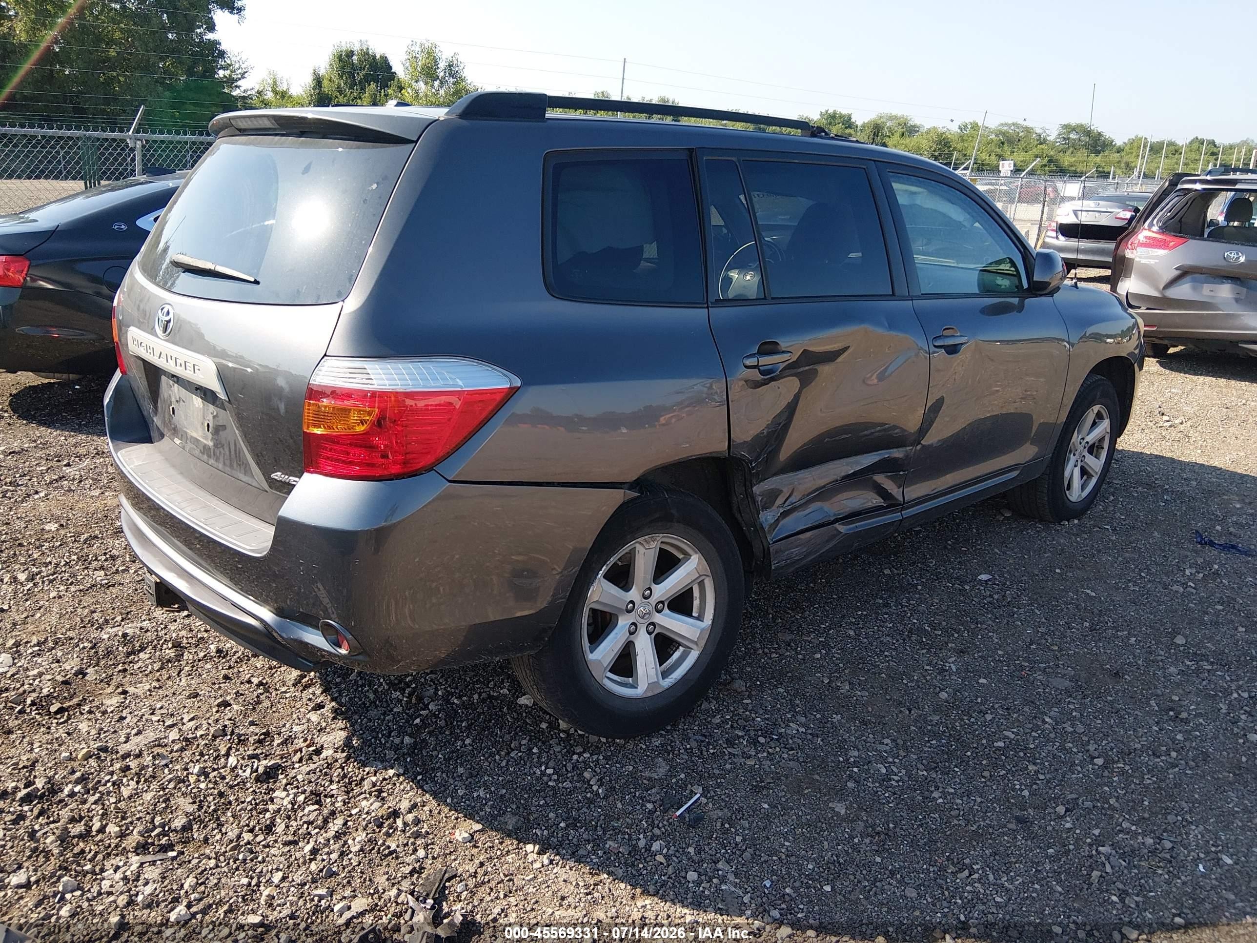 2010 Toyota Highlander Base V6 Gray vin: JTEBK3EH6A2164812