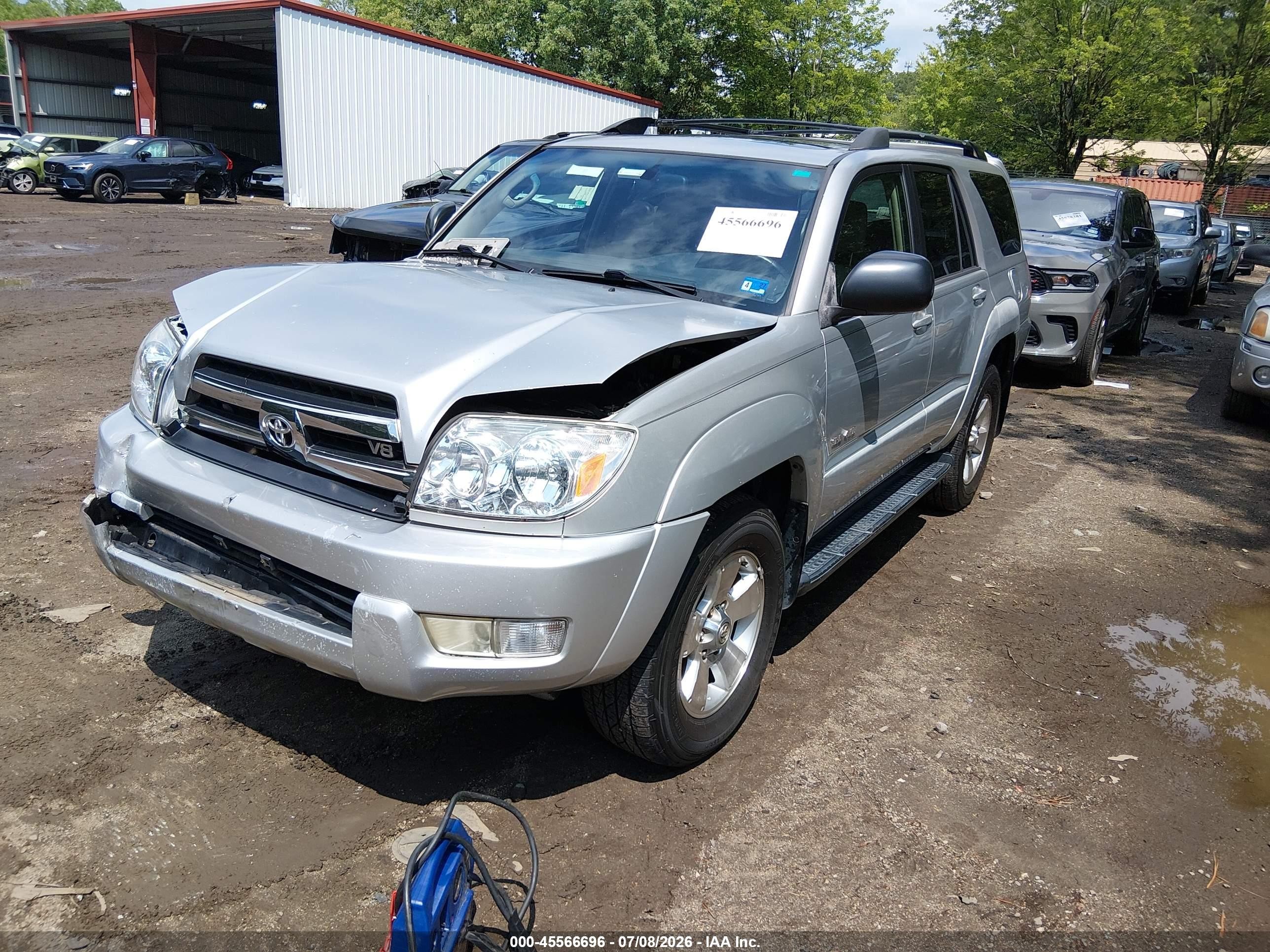 2005 Toyota 4runner Sr5 V8 Silver vin: JTEBT14R058023975