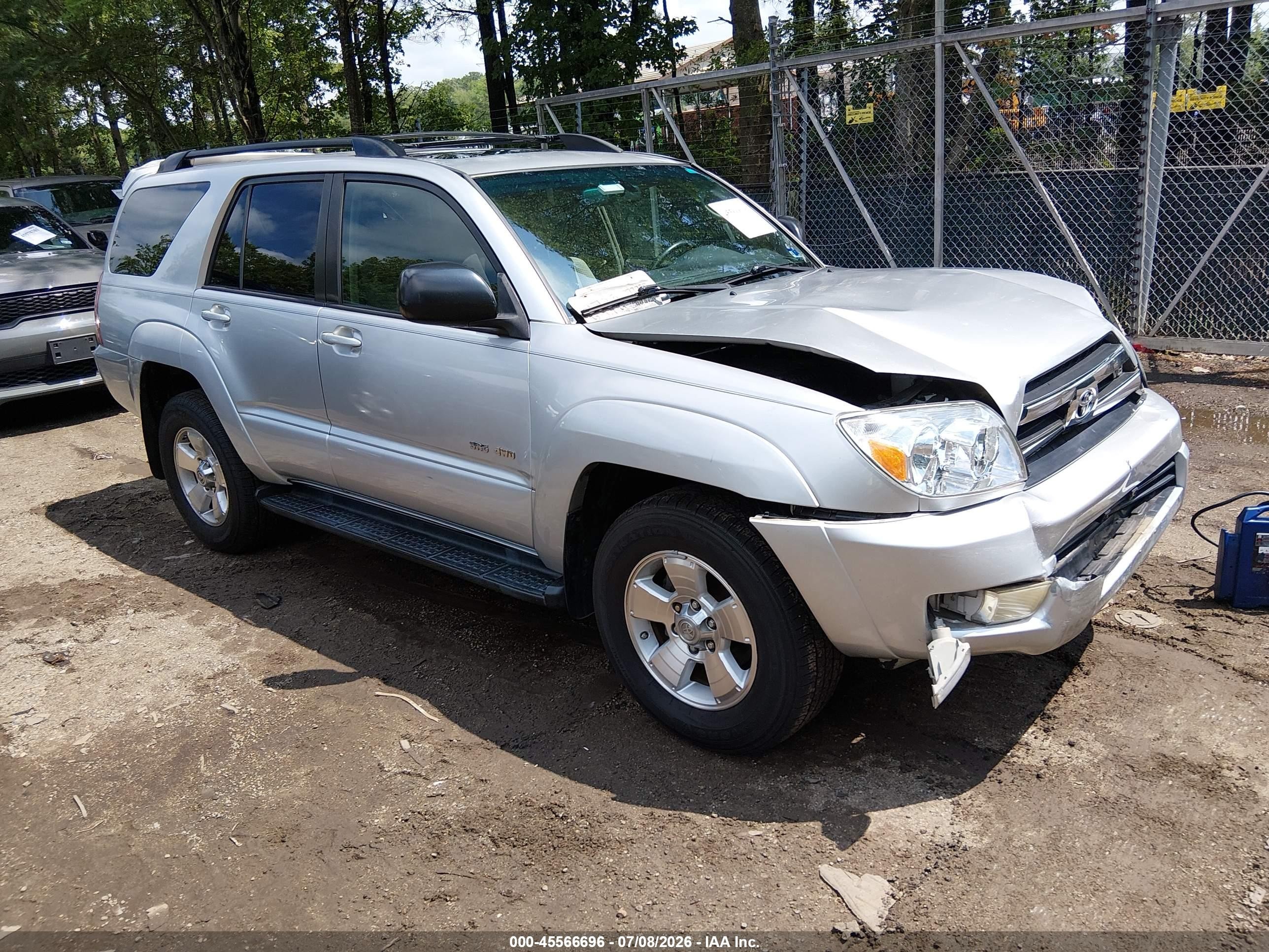 2005 Toyota 4runner Sr5 V8 Silver vin: JTEBT14R058023975