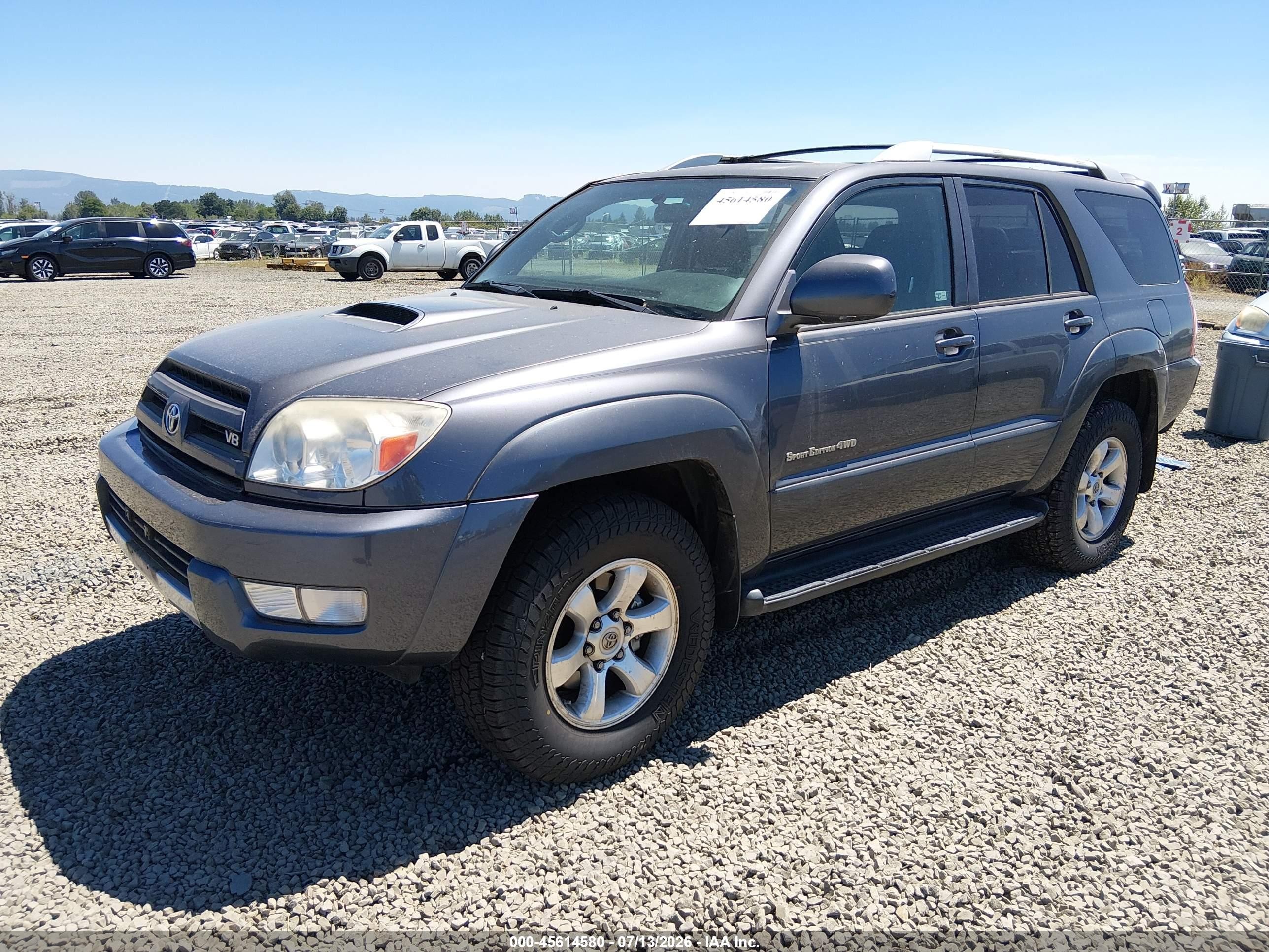 2005 Toyota 4runner Sr5 Sport V8 Gray vin: JTEBT14R058026696