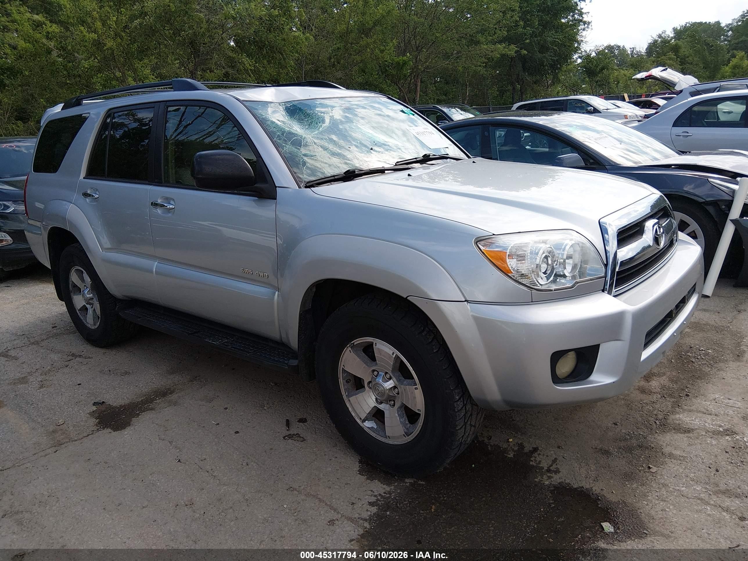 2006 Toyota 4runner Sr5 V8 Silver vin: JTEBT14R160060601