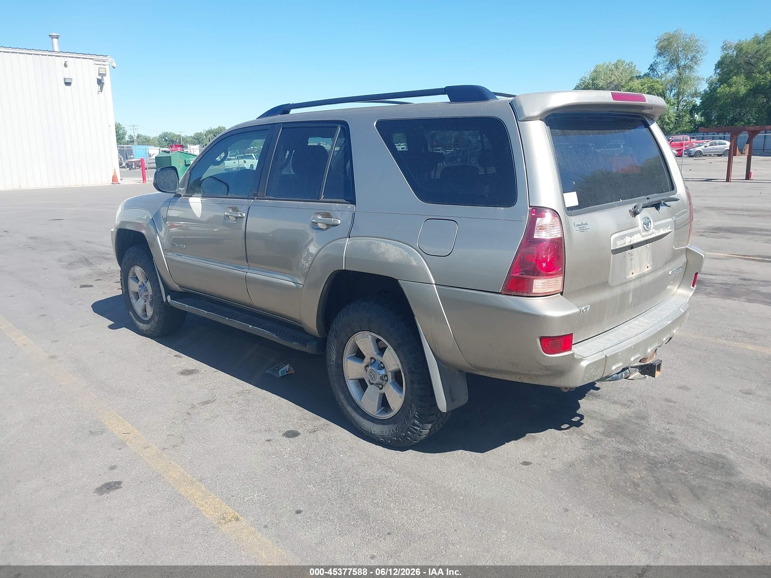 2004 Toyota 4runner Sr5 V8 Gold vin: JTEBT14R348016209