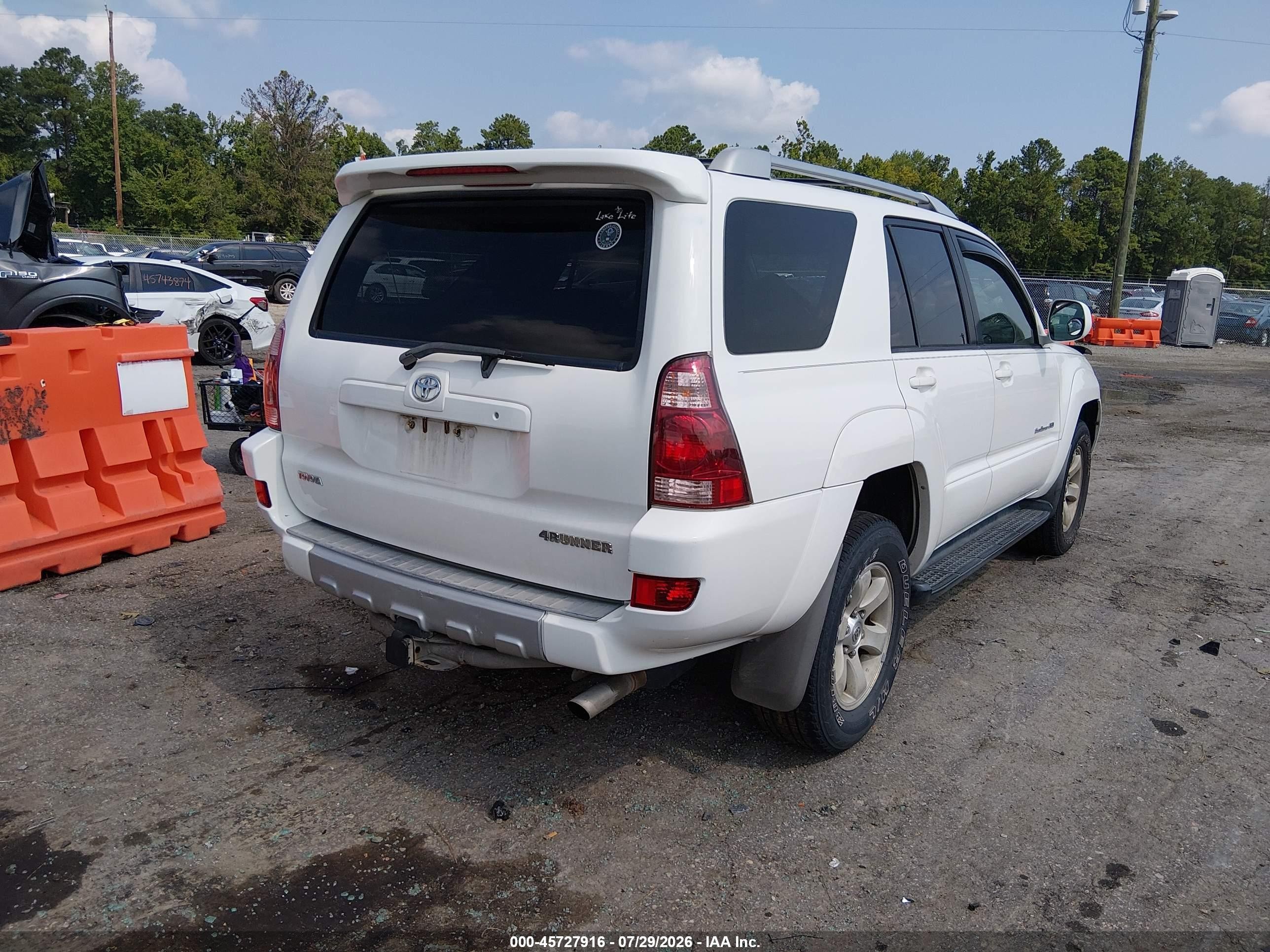 2005 Toyota 4runner Sr5 Sport V8 White vin: JTEBT14R358021850