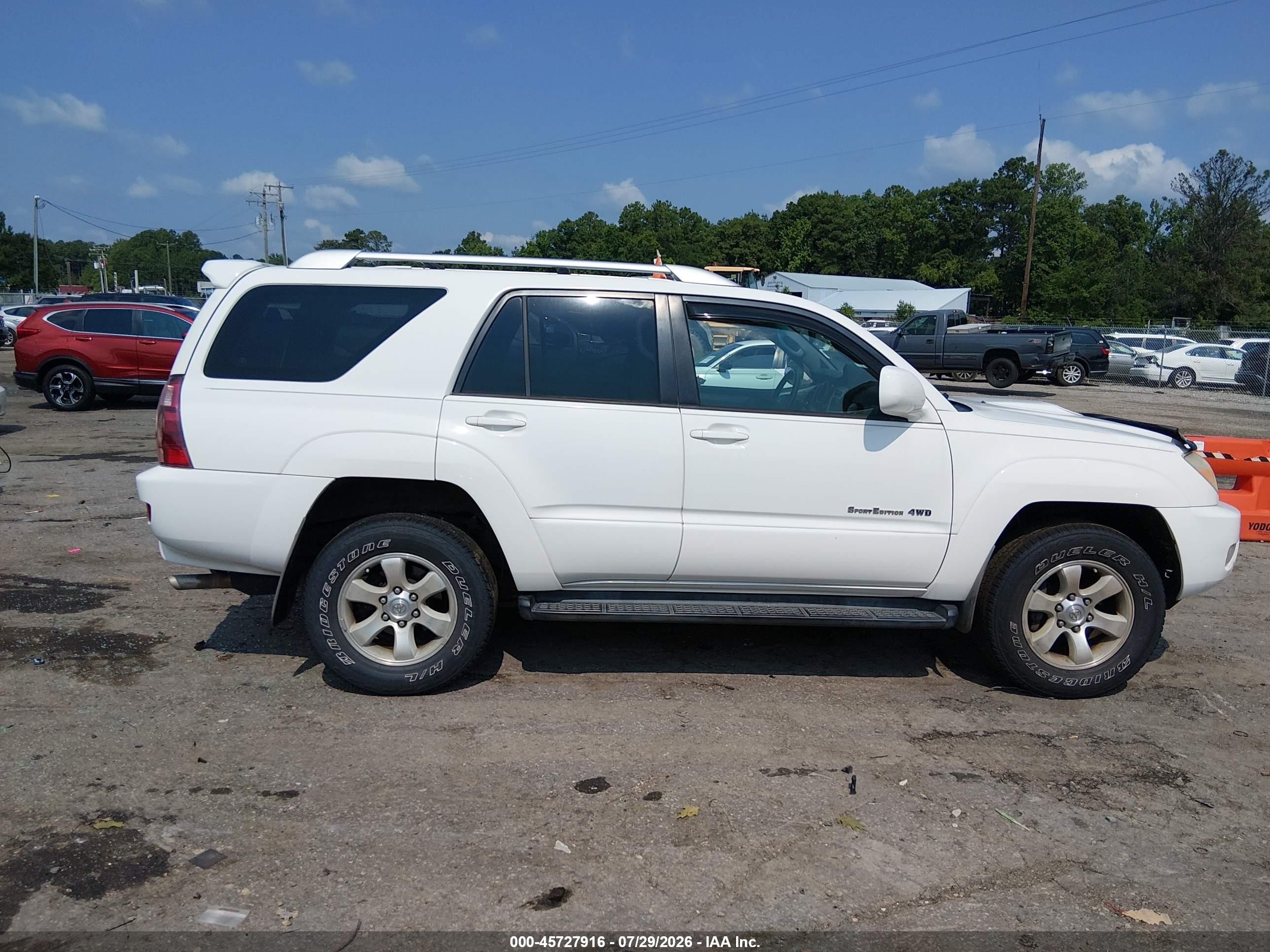 2005 Toyota 4runner Sr5 Sport V8 White vin: JTEBT14R358021850