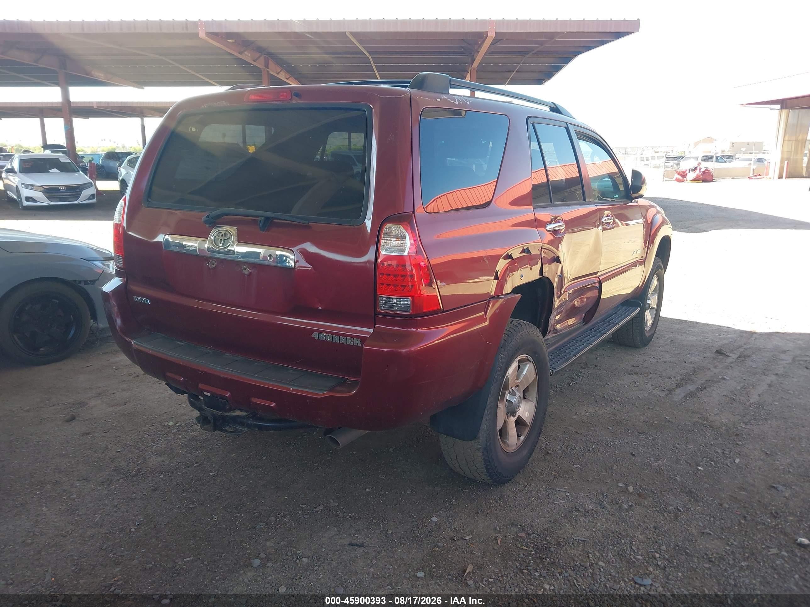 2006 Toyota 4runner Sr5 V8 Burgundy vin: JTEBT14R368029920