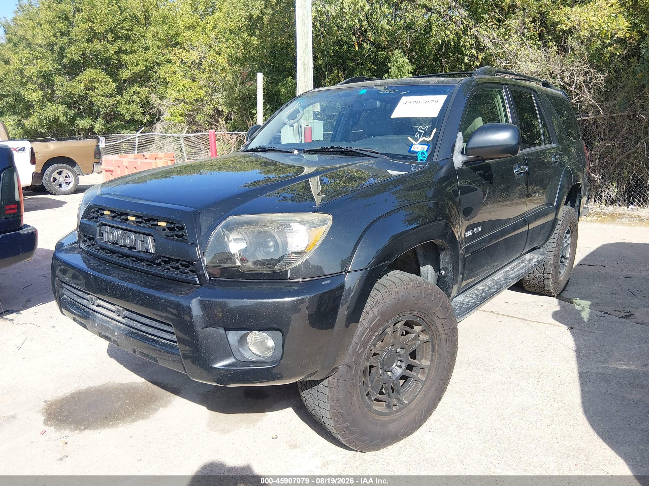 2008 Toyota 4runner Sr5 V8 Black vin: JTEBT14R48K002134