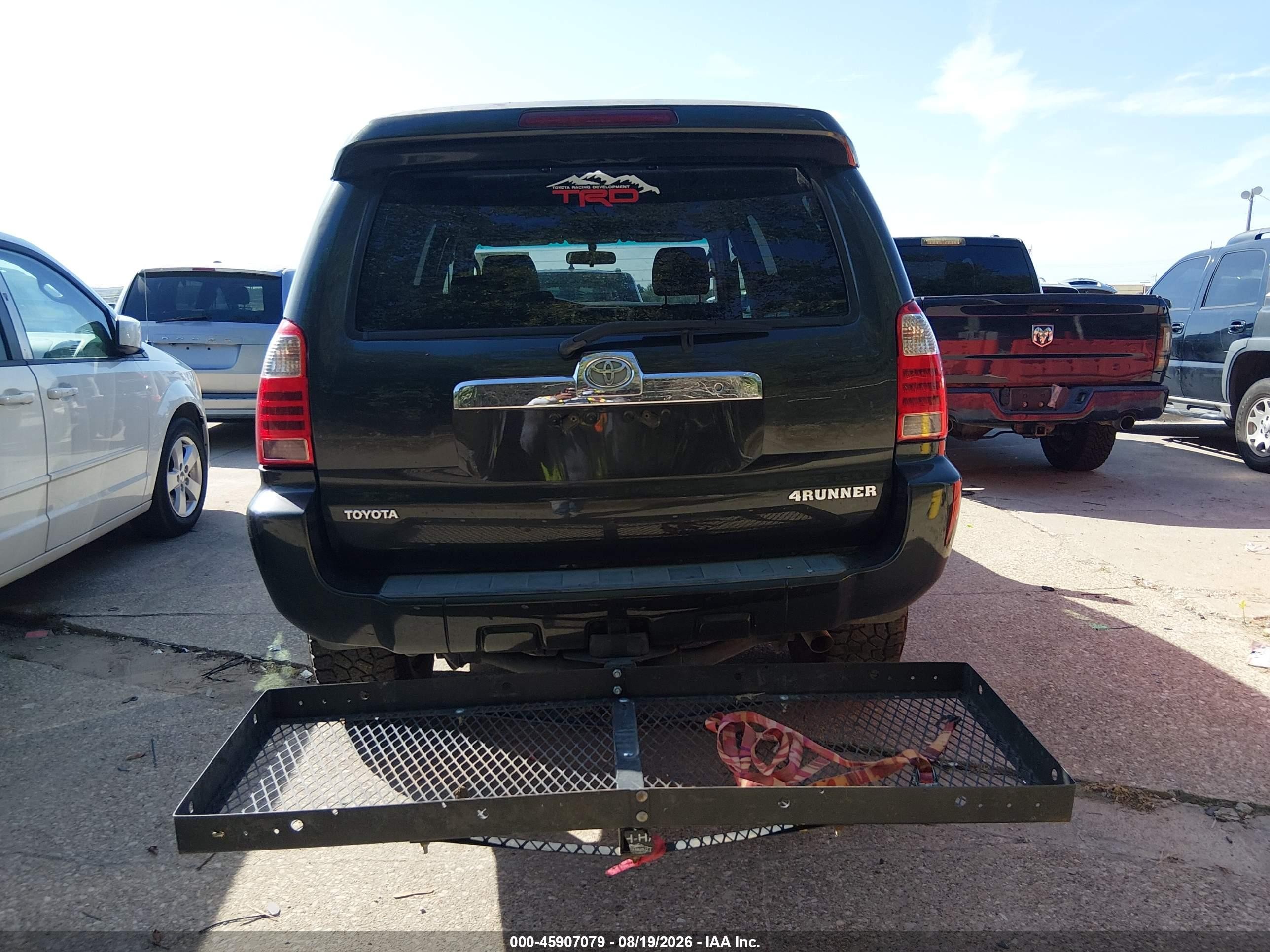 2008 Toyota 4runner Sr5 V8 Black vin: JTEBT14R48K002134