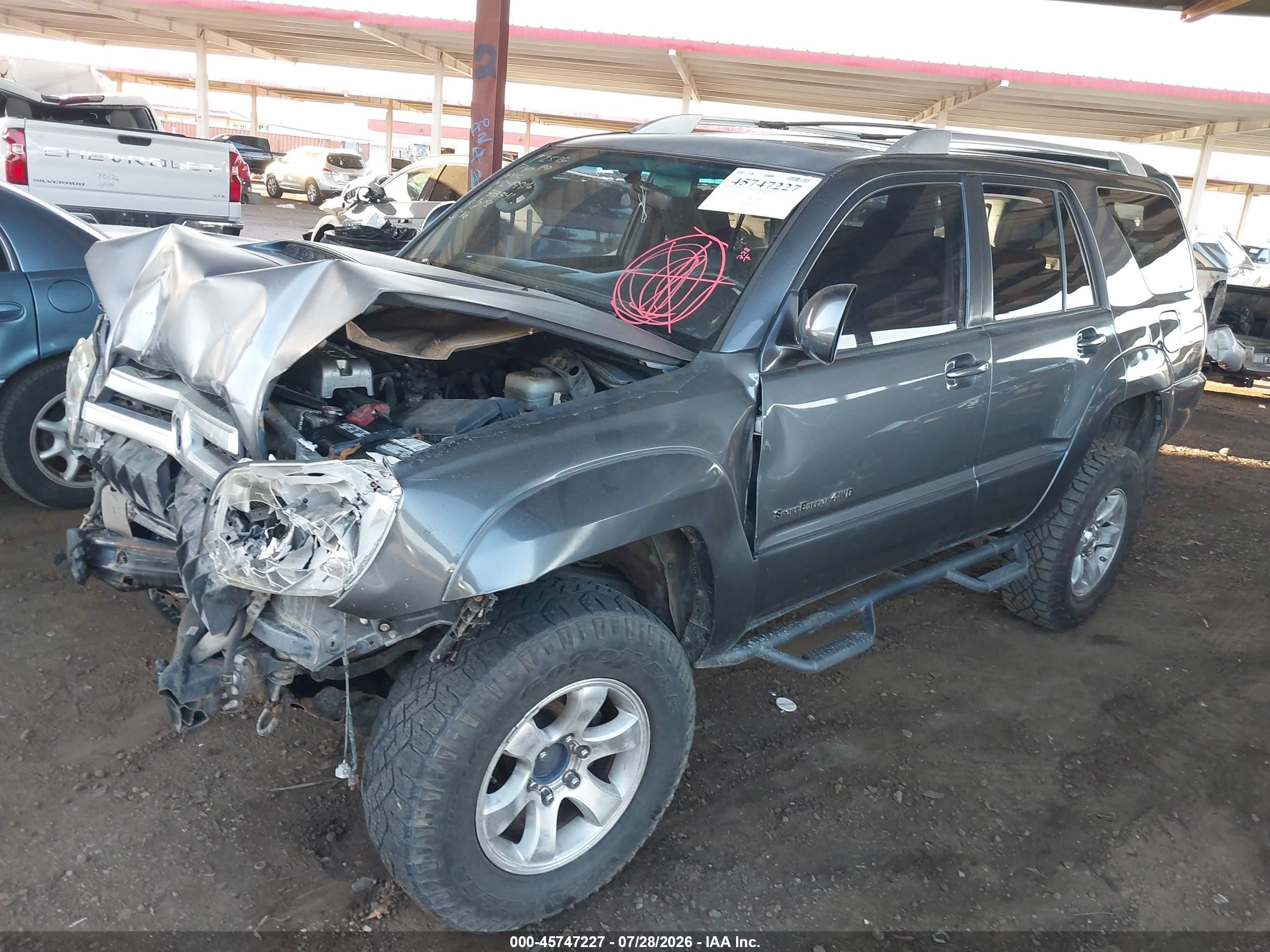 2005 Toyota 4runner Sr5 Sport V8 Серый vin: JTEBT14R650049916