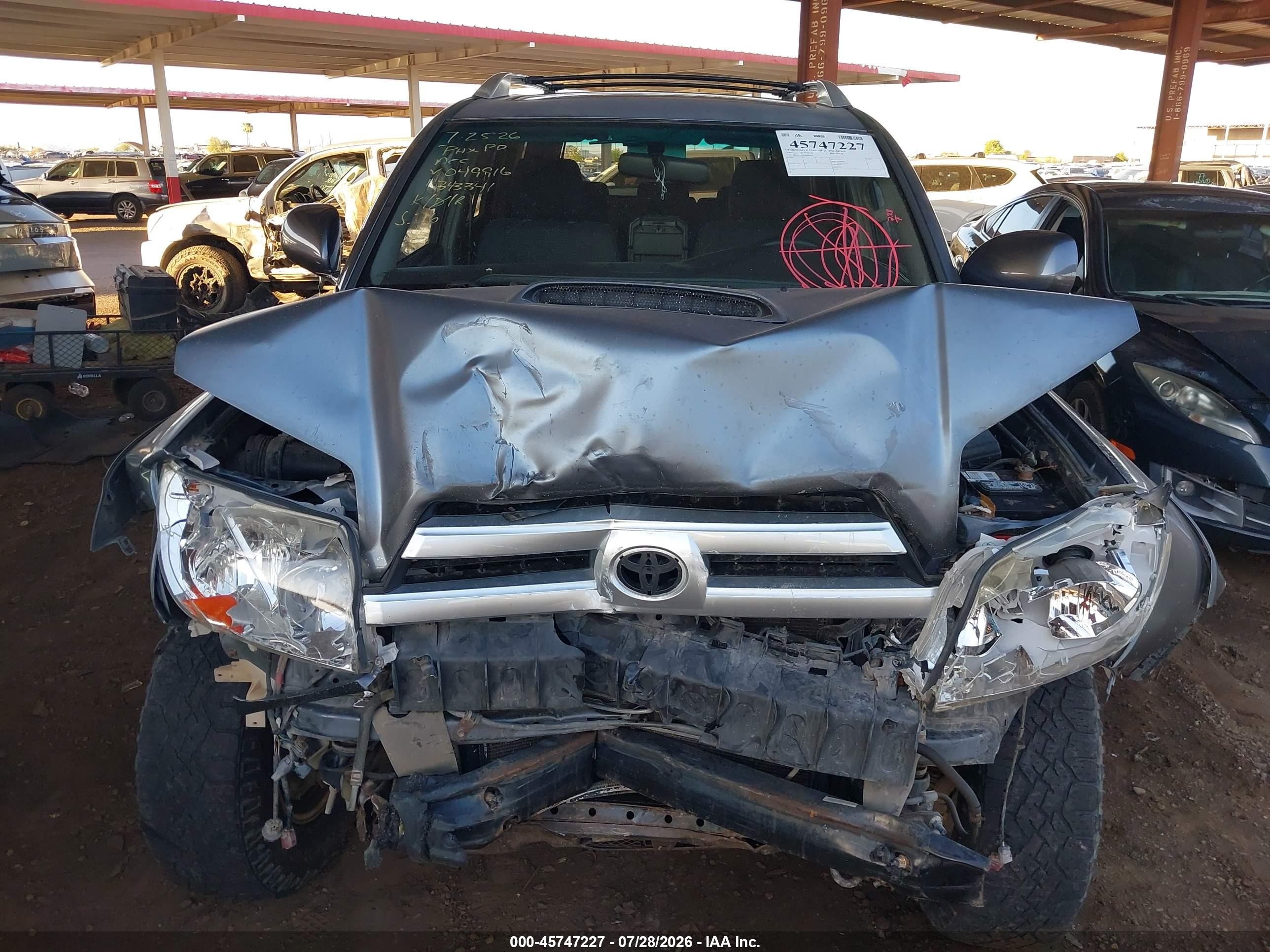 2005 Toyota 4runner Sr5 Sport V8 Серый vin: JTEBT14R650049916