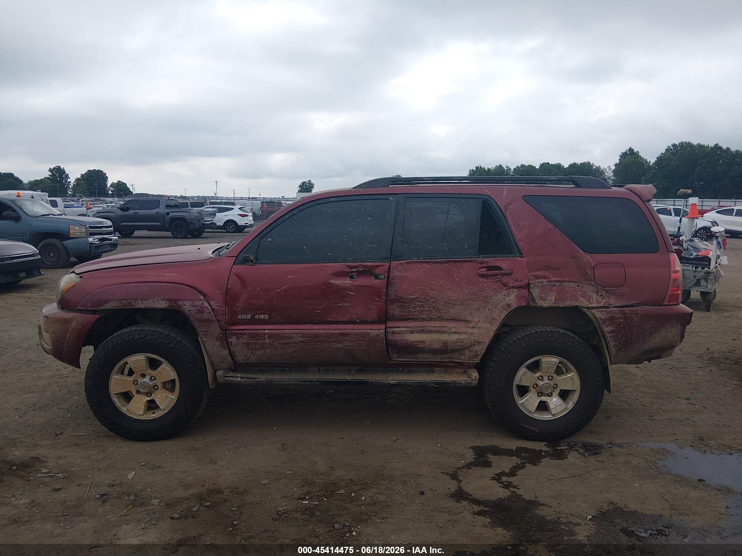 2005 Toyota 4runner Sr5 V8 Red vin: JTEBT14R758021284