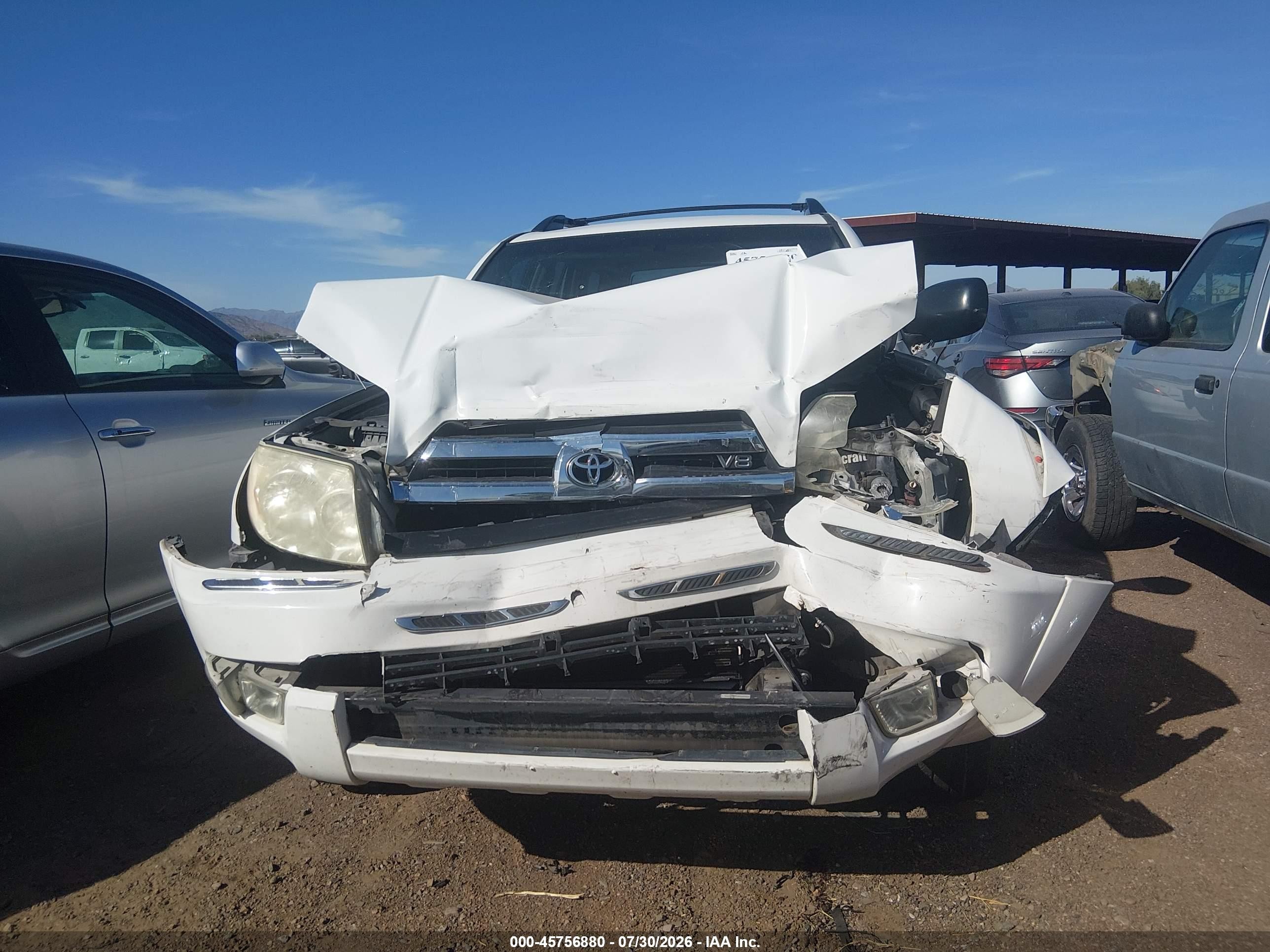 2005 Toyota 4runner Sr5 V8 White vin: JTEBT14R758022841