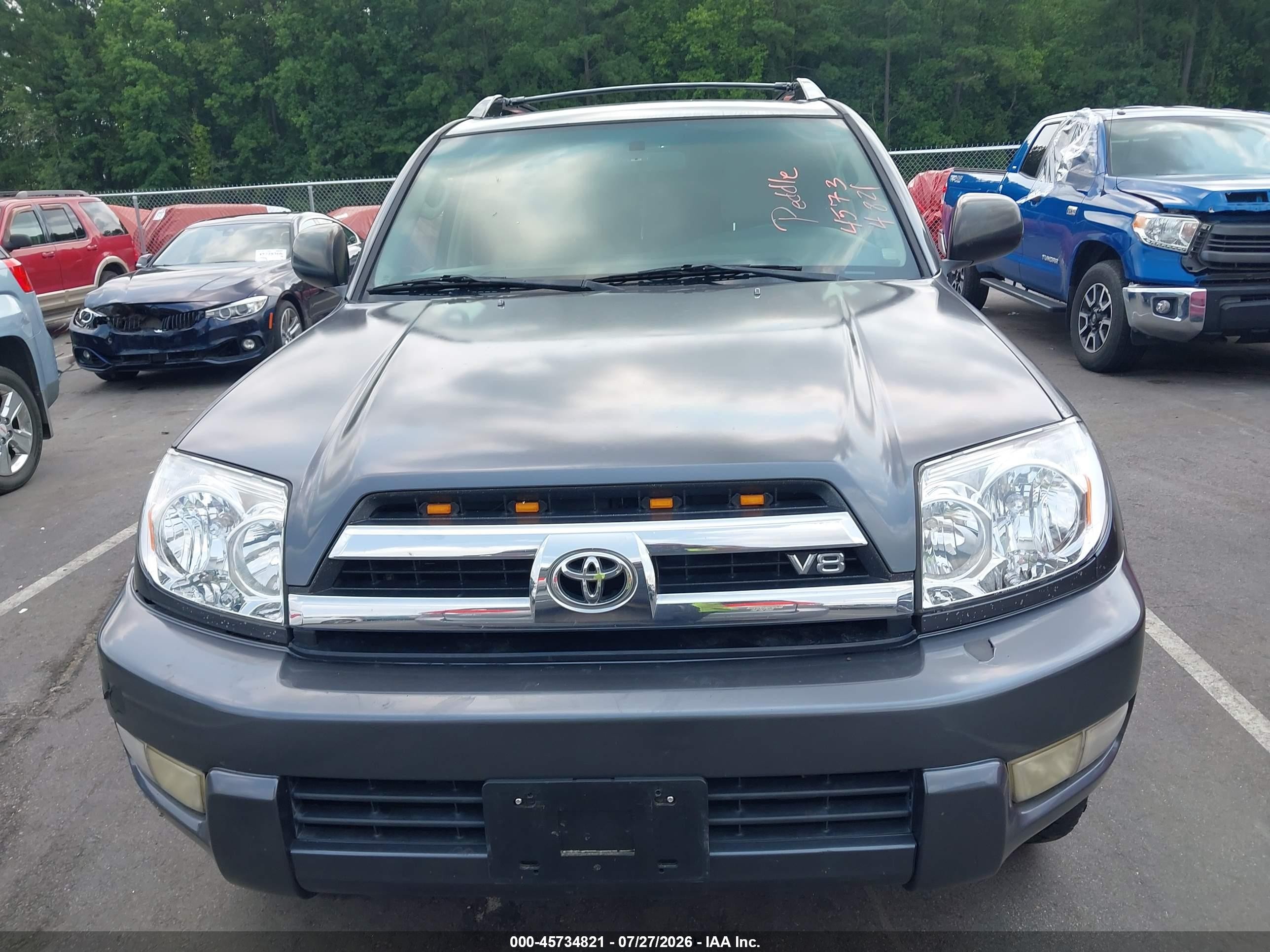 2005 Toyota 4runner Sr5 V8 Silver vin: JTEBT14R758027697