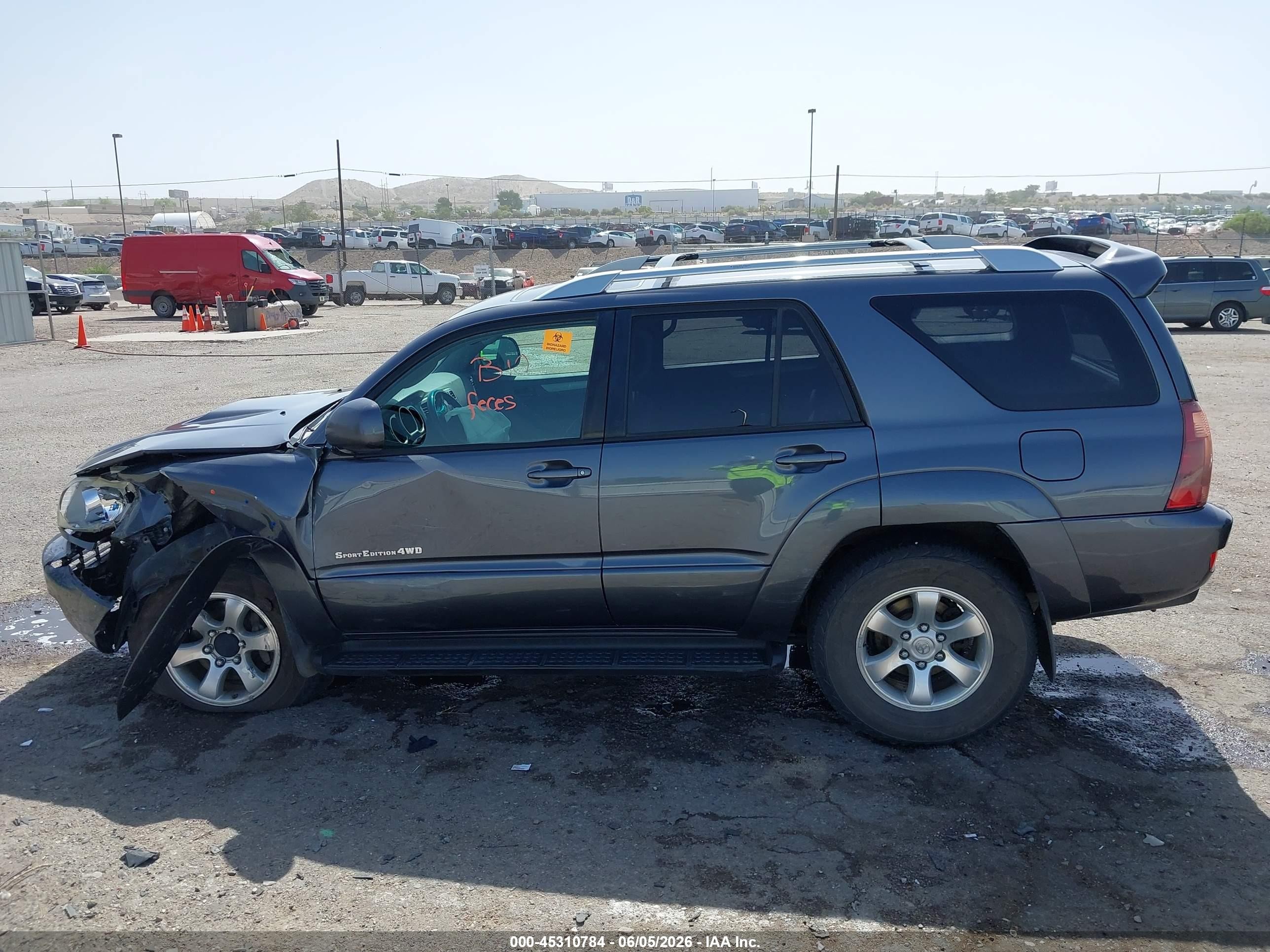 2005 Toyota 4runner Sr5 Sport V8 Gray vin: JTEBT14R850048315