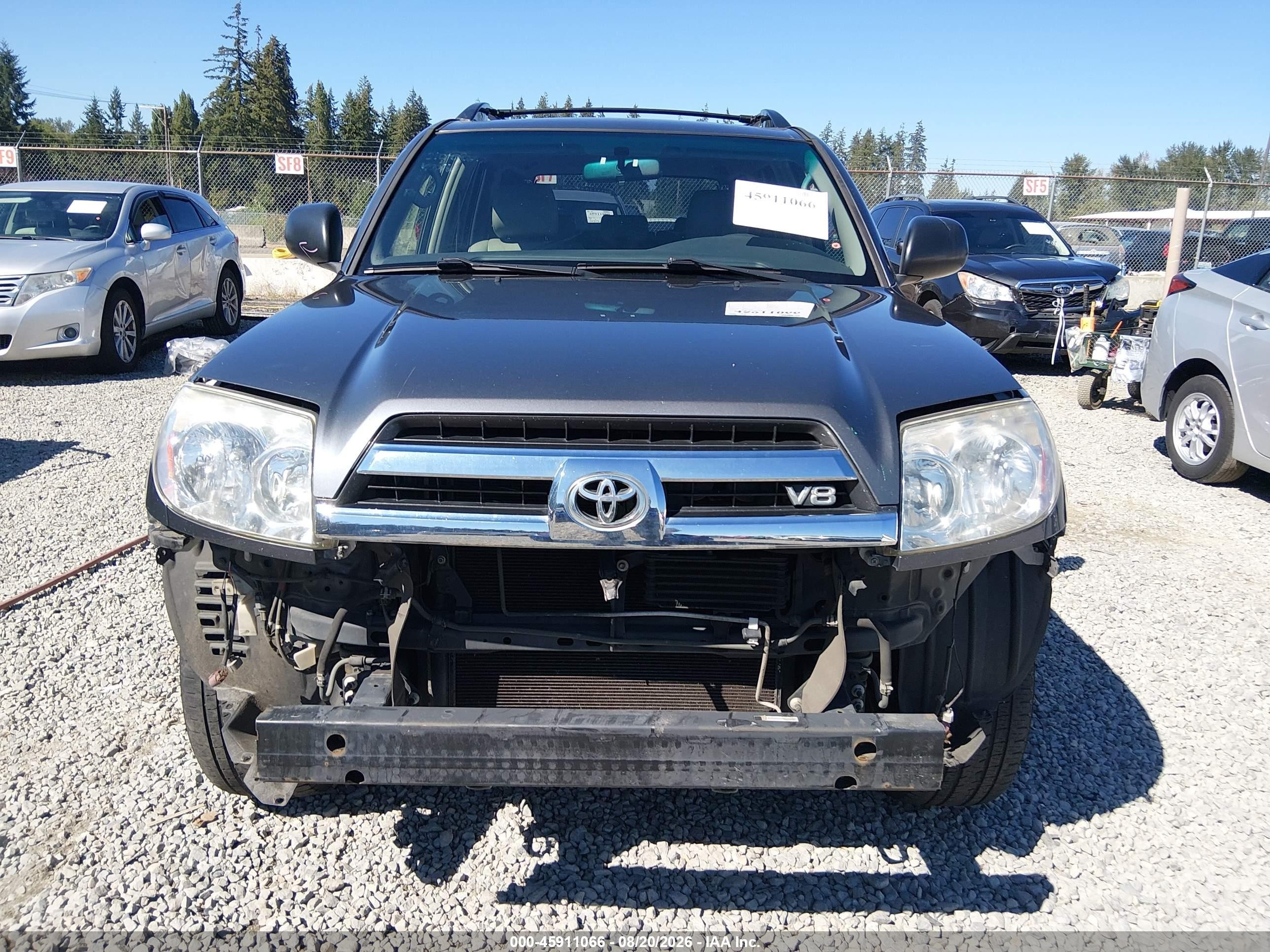 2005 Toyota 4runner Sr5 V8 Gray vin: JTEBT14R850055846