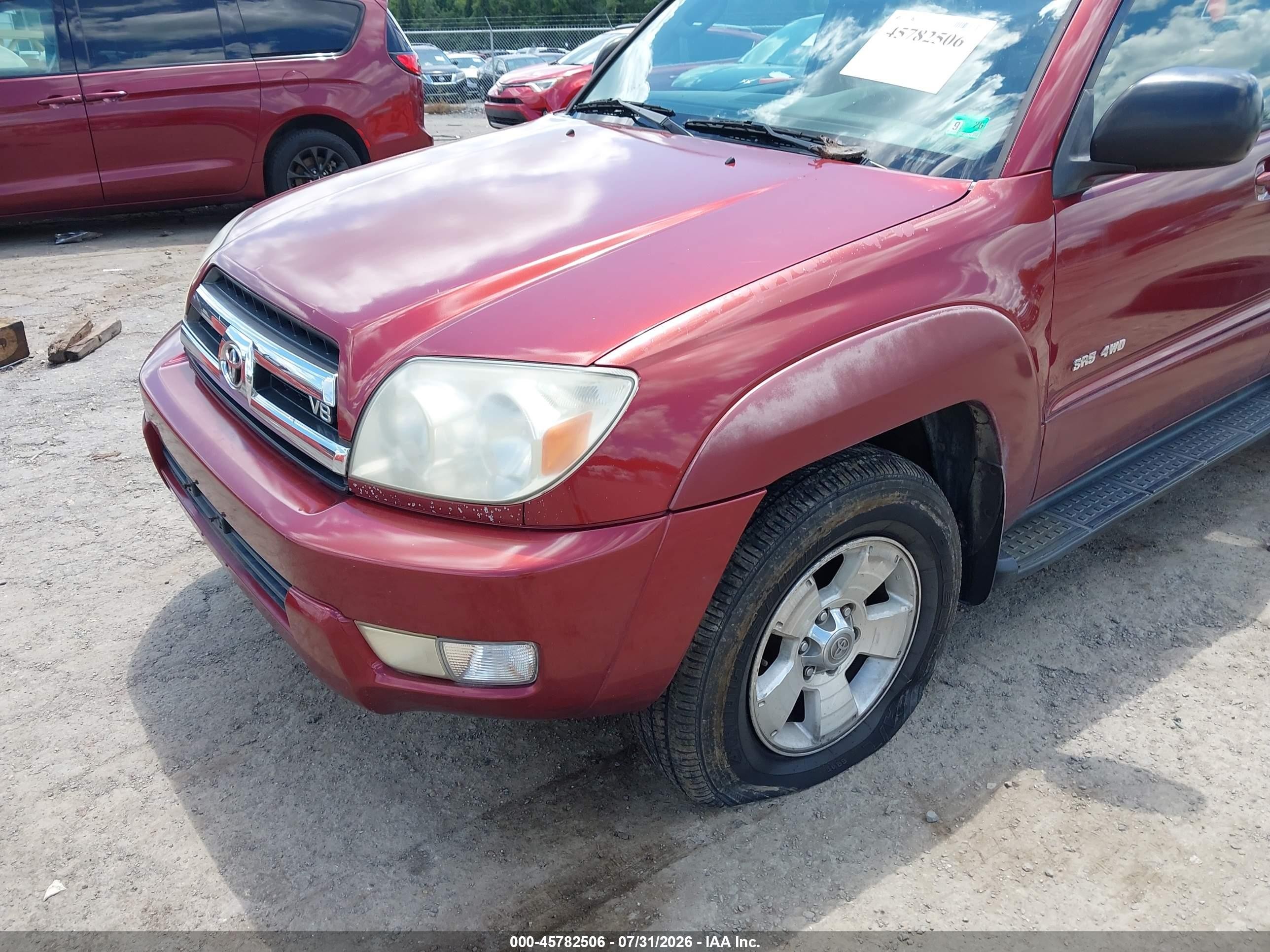 2005 Toyota 4runner Sr5 V8 Бордовый vin: JTEBT14R958020590