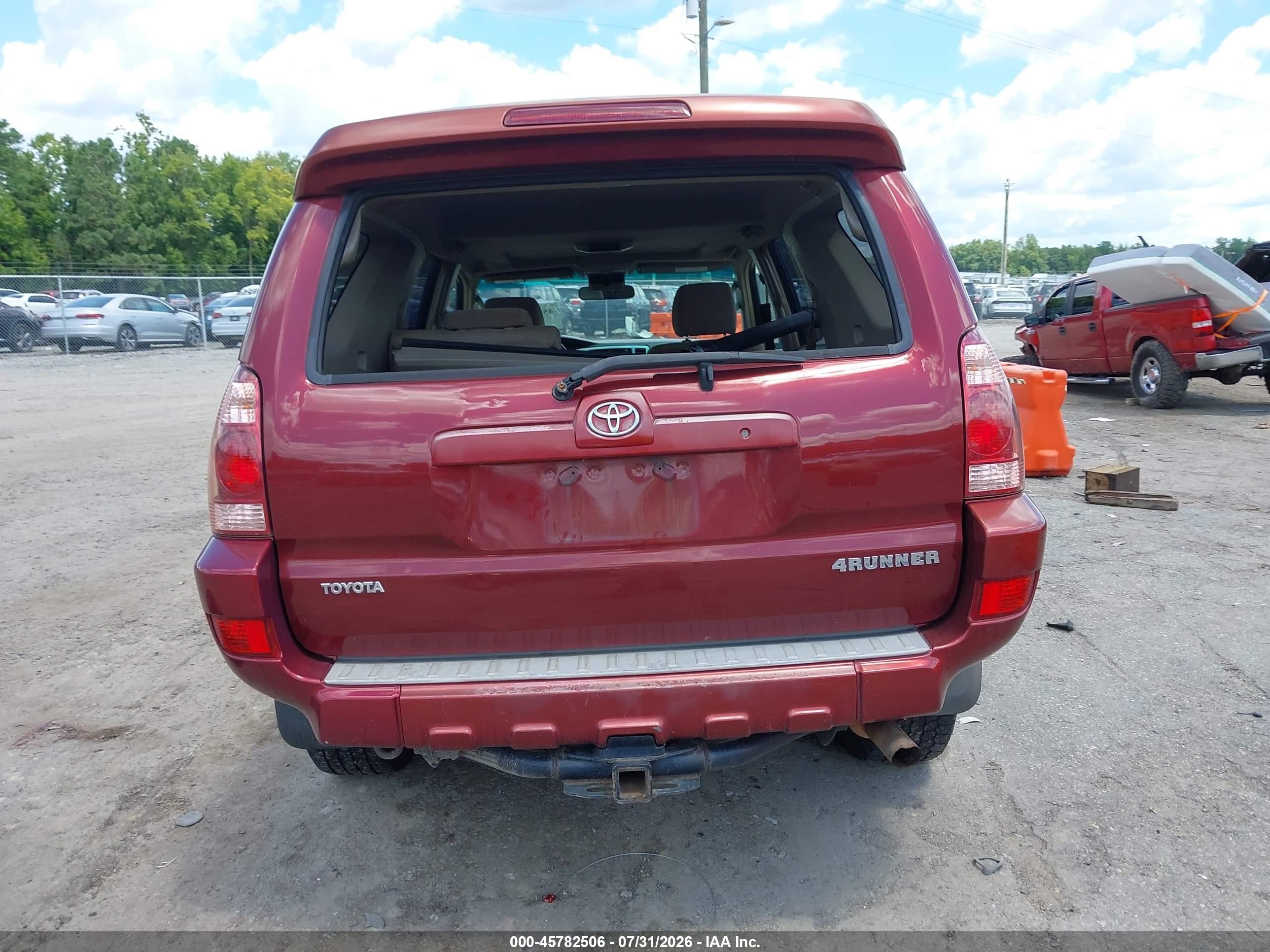 2005 Toyota 4runner Sr5 V8 Бордовый vin: JTEBT14R958020590