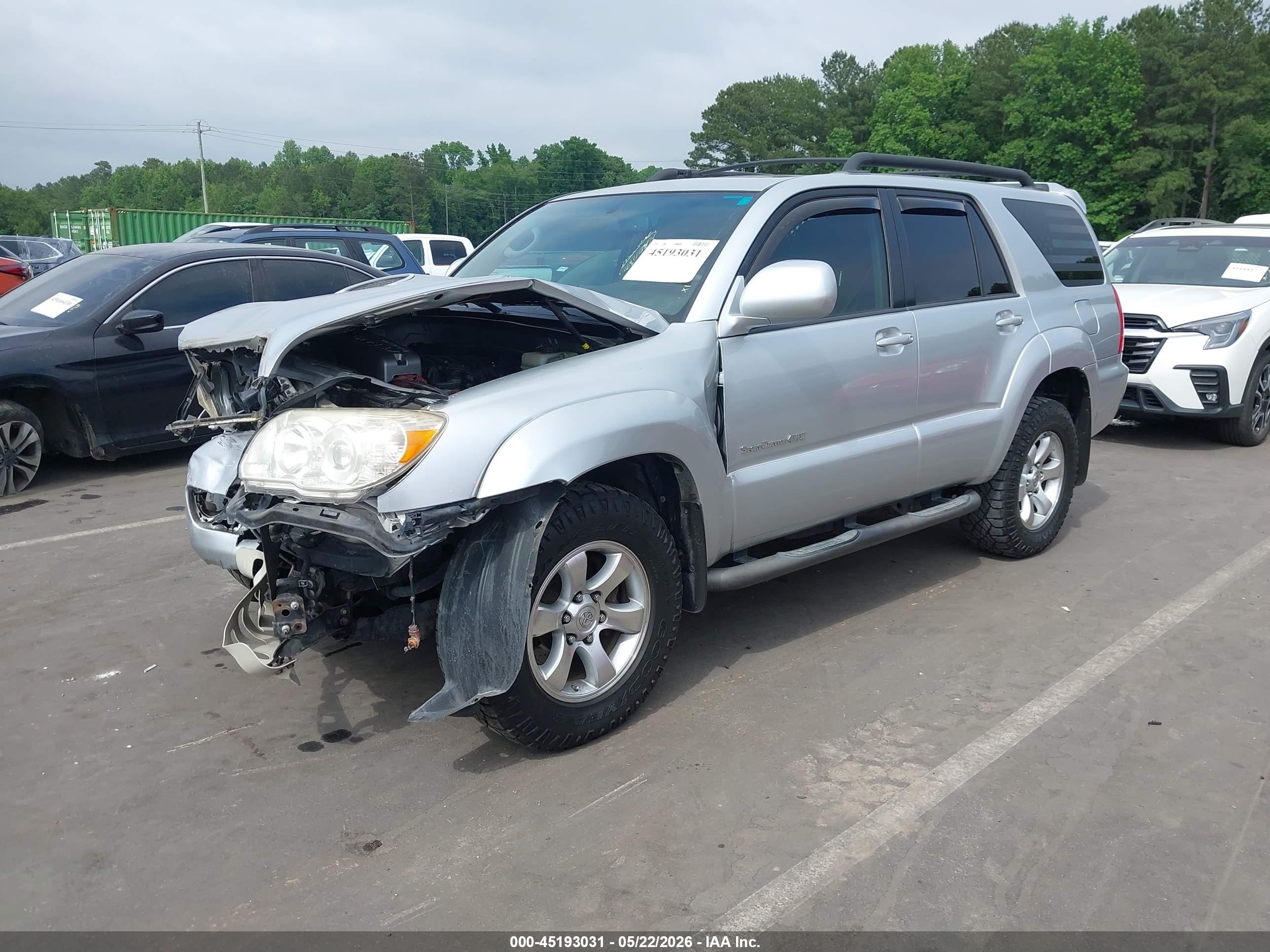2008 Toyota 4runner Sport V8 Silver vin: JTEBT14R98K004767