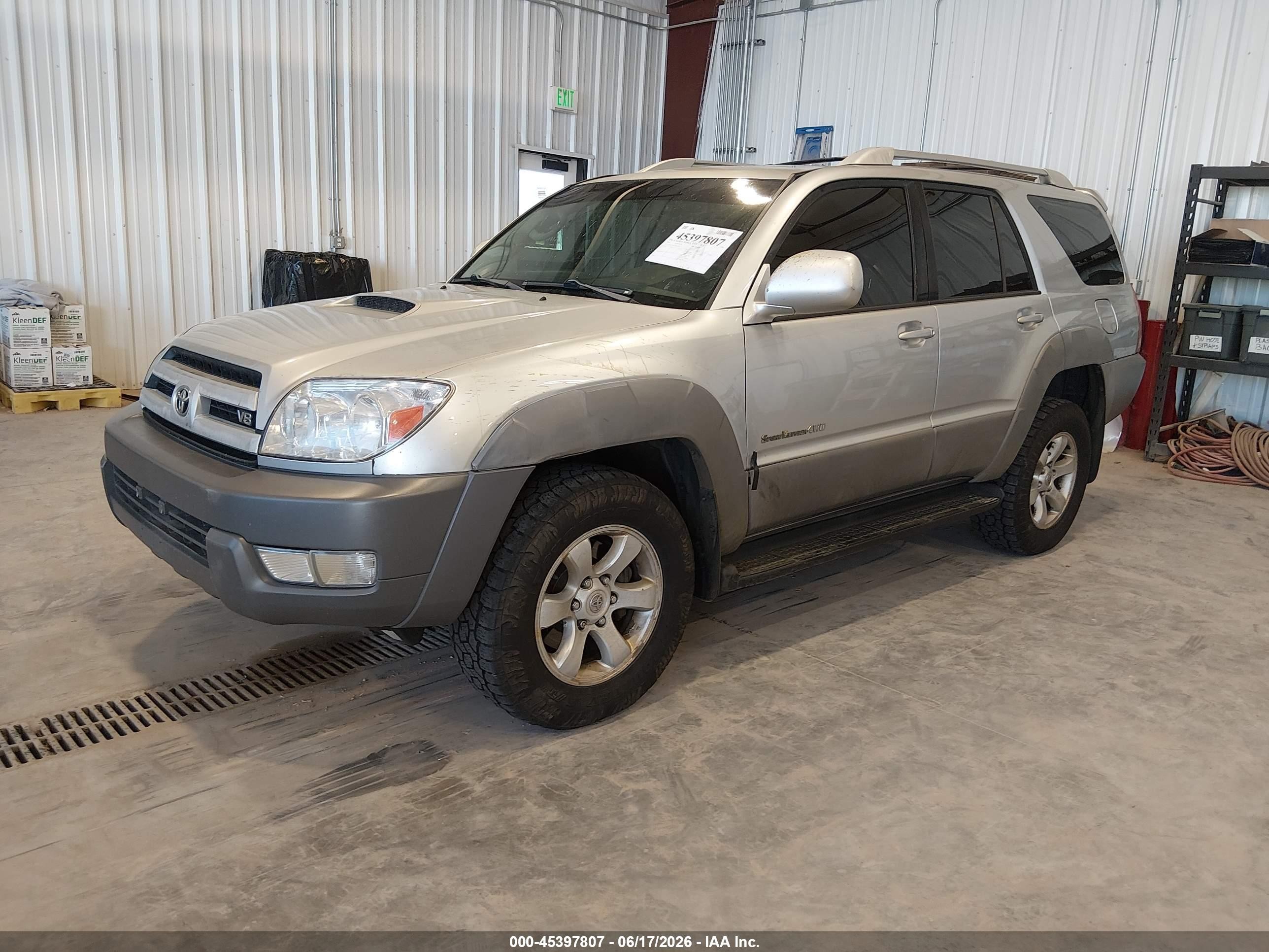 2003 Toyota 4runner Sr5 Sport V8 Silver vin: JTEBT14RX30004734