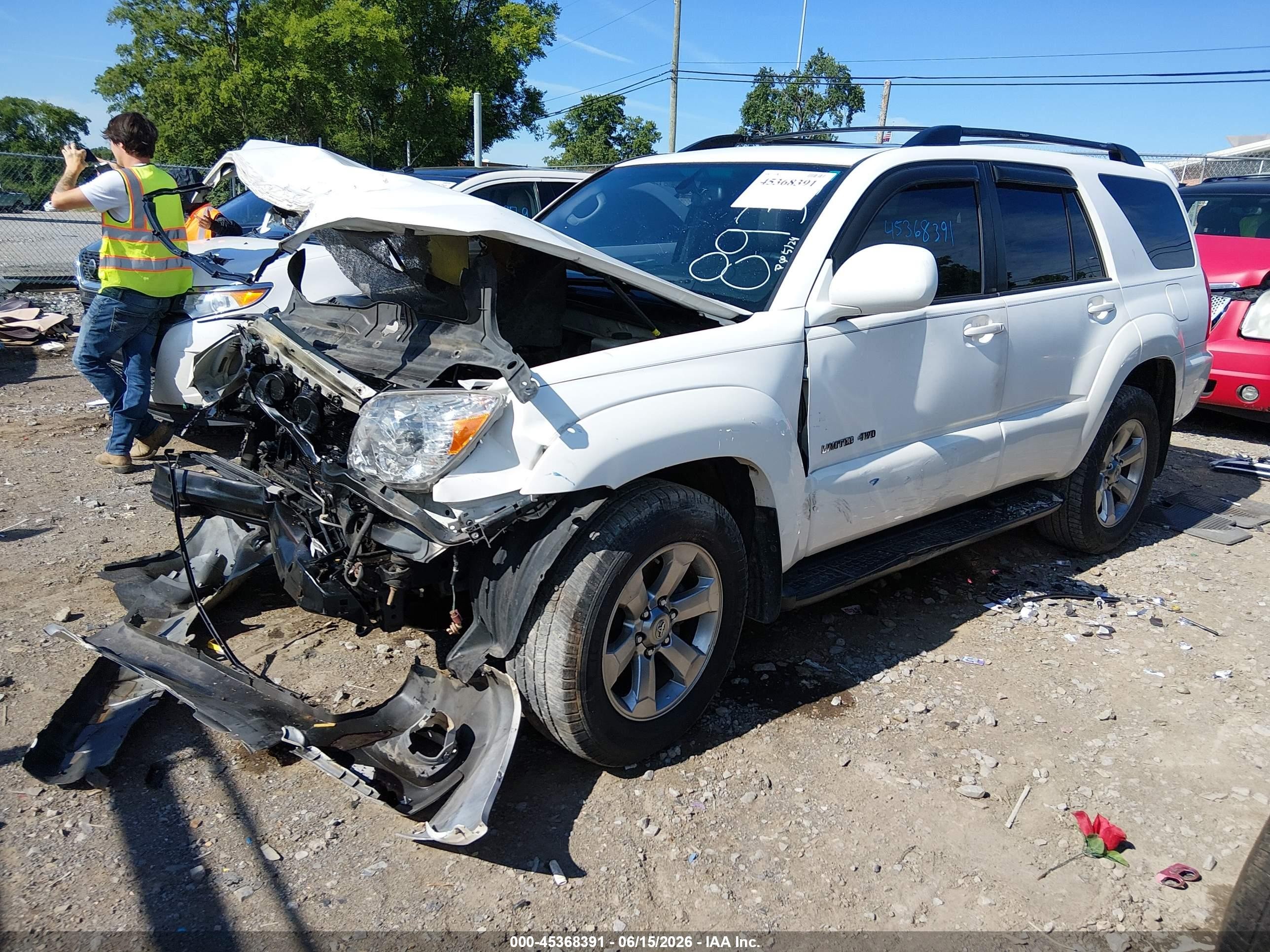 2006 Toyota 4runner Limited V8 White vin: JTEBT17R060058933