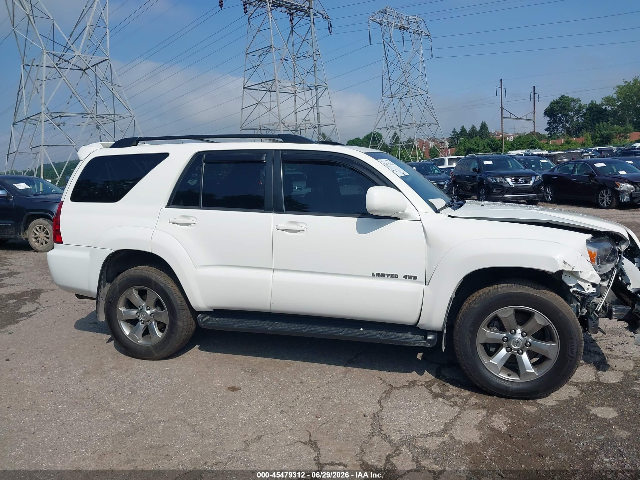 2008 Toyota 4runner Limited V8 White vin: JTEBT17R18K005049