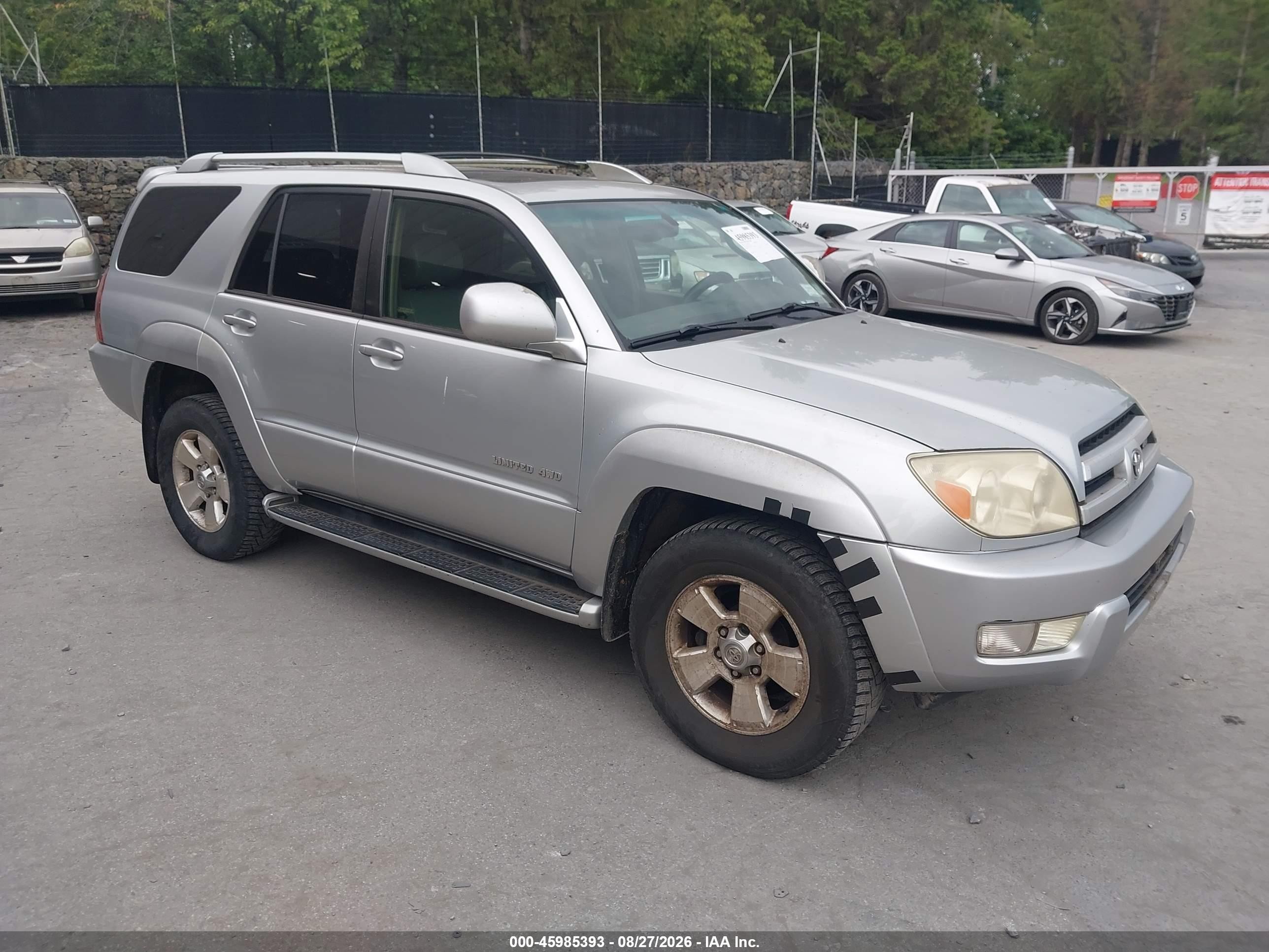 2003 Toyota 4runner Limited V8 Silver vin: JTEBT17R530017192