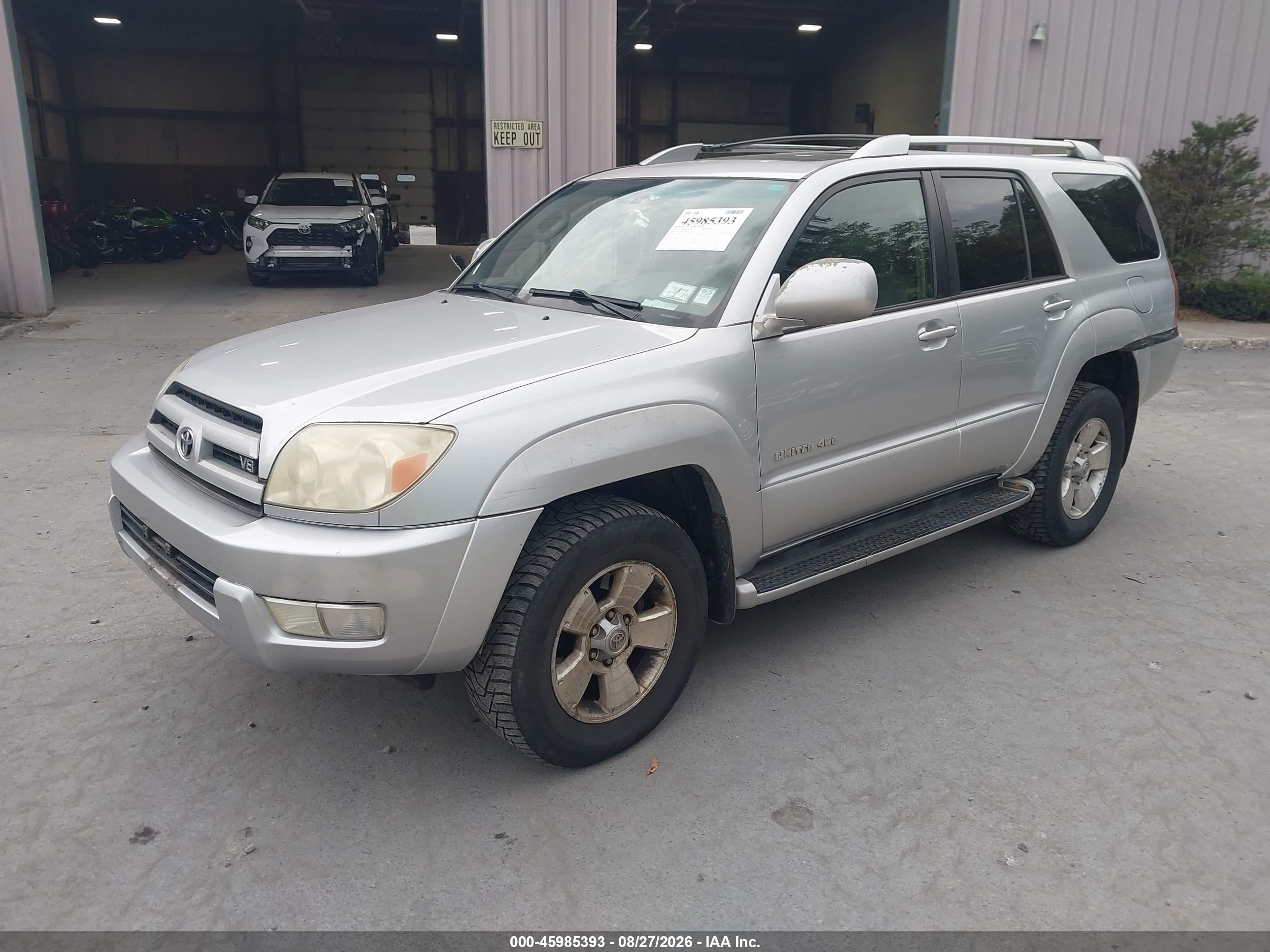 2003 Toyota 4runner Limited V8 Silver vin: JTEBT17R530017192
